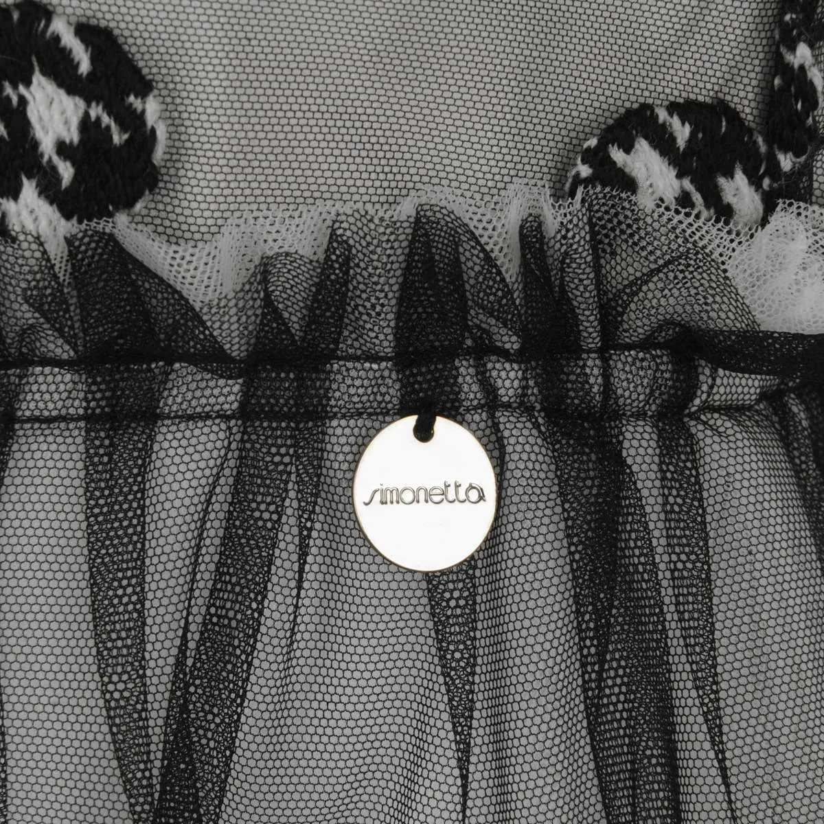Simonetta Houndstooth Herz besticktes Kleid