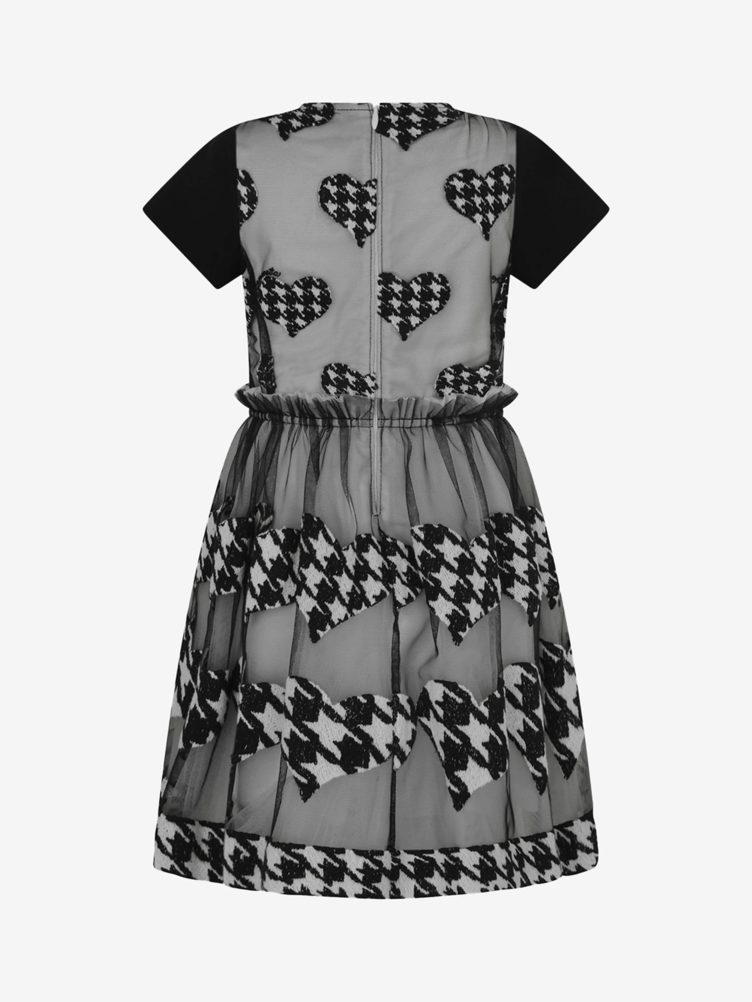 Simonetta Houndstooth Herz besticktes Kleid