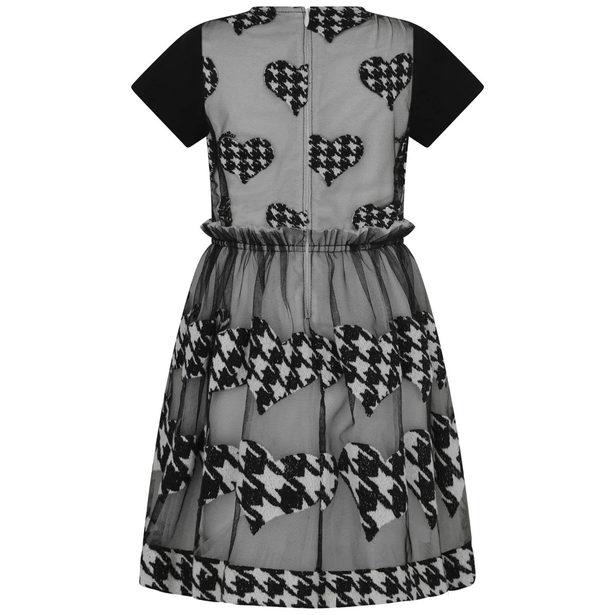 Simonetta Houndstooth Herz besticktes Kleid