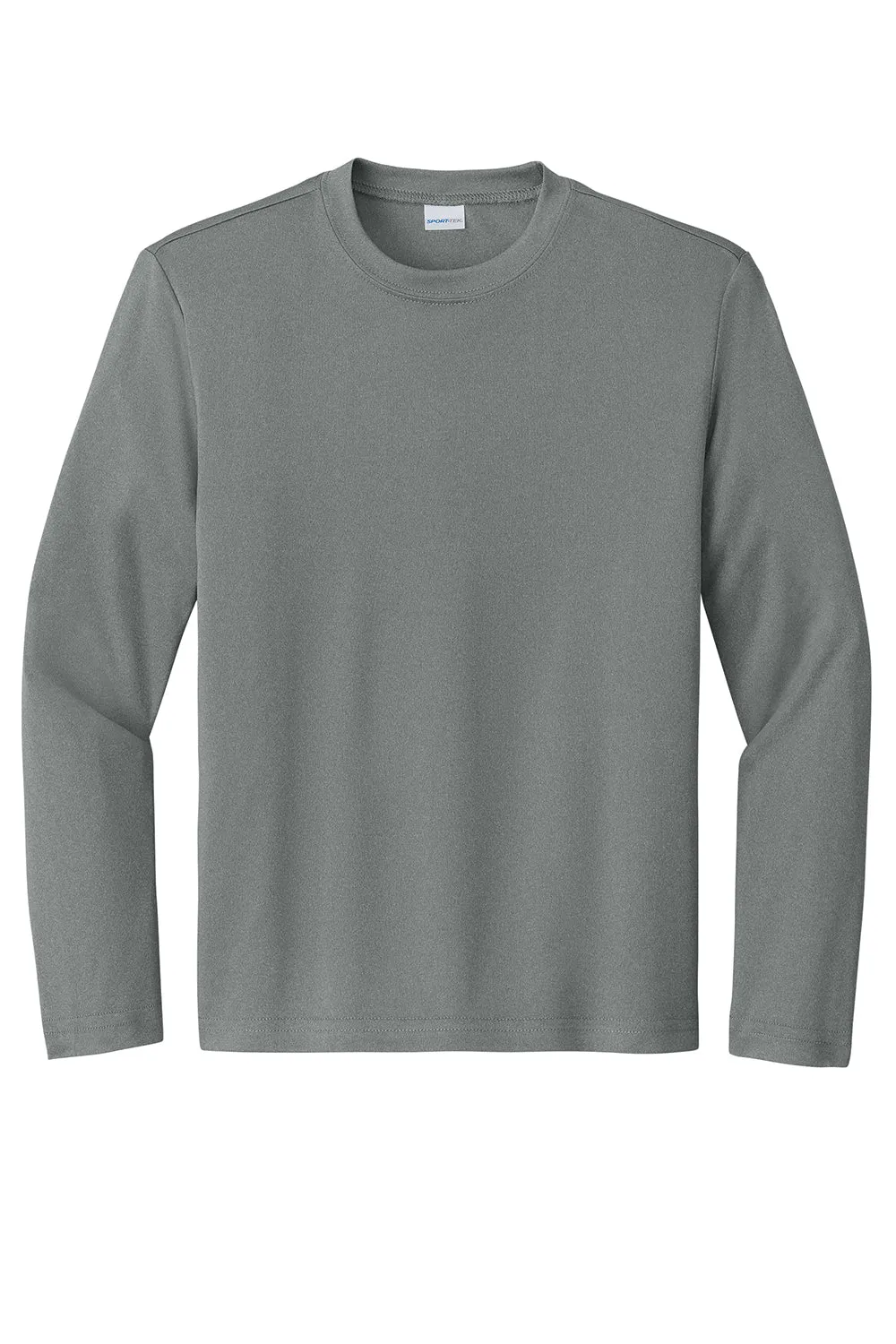 Sport-Tek Jugend Competitor Feuchtigkeitstransportierendes Langarm-Crewneck T-Shirt - Heather Eisengrau