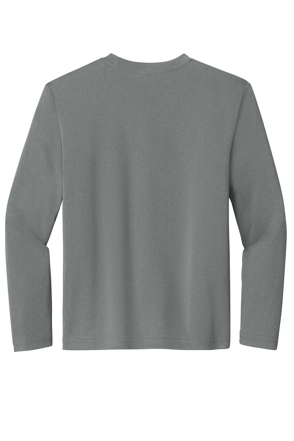 Sport-Tek Jugend Competitor Feuchtigkeitstransportierendes Langarm-Crewneck T-Shirt - Heather Eisengrau