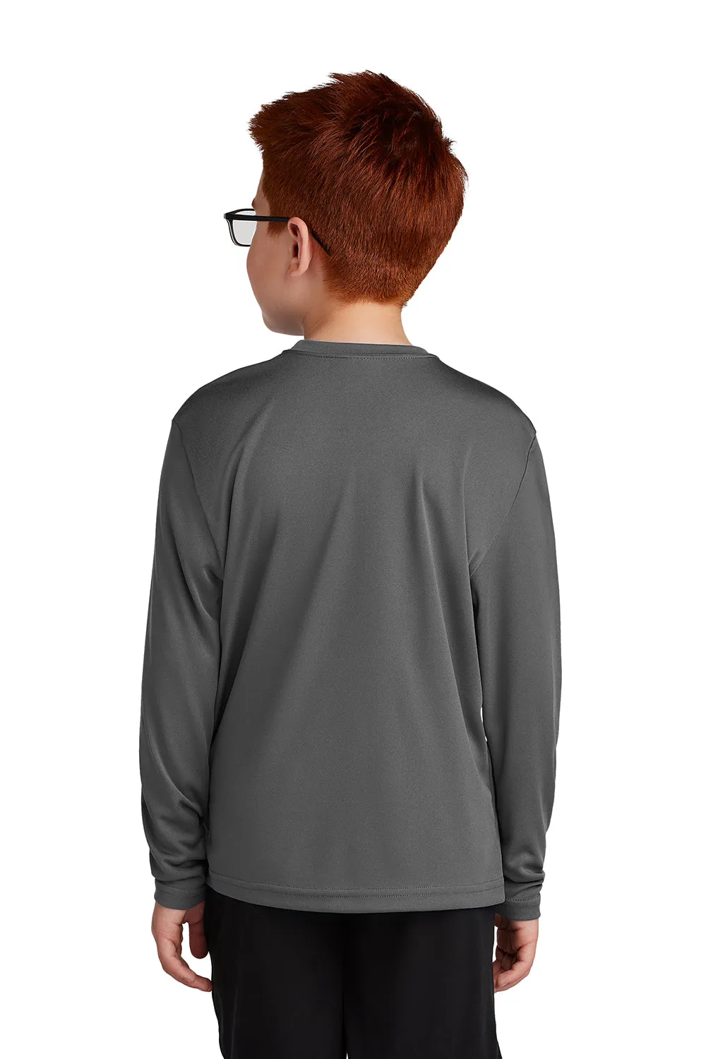 Sport-Tek Jugend Competitor Feuchtigkeitstransportierendes Langarm-Crewneck T-Shirt - Eisengrau