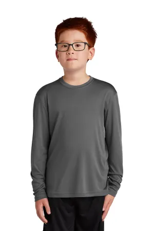 Sport-Tek Jugend Competitor Feuchtigkeitstransportierendes Langarm-Crewneck T-Shirt - Eisengrau