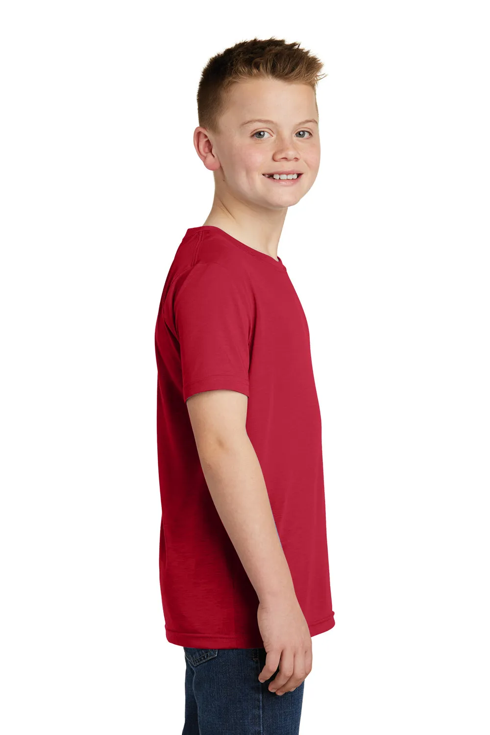 Sport-Tek Jugend Competitor Feuchtigkeitstransportierendes Kurzarm-Crewneck T-Shirt - Tiefrot - Ausverkauf