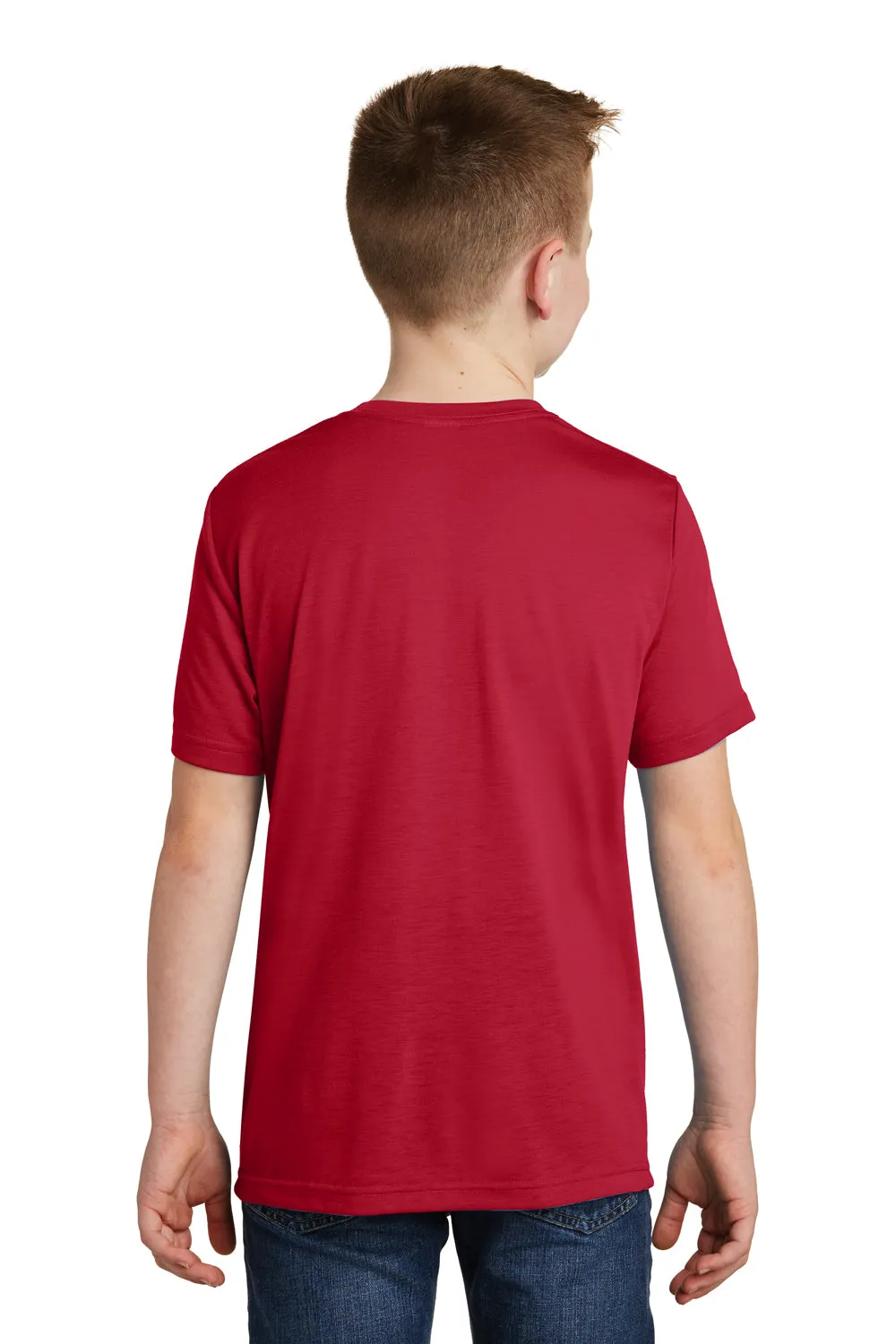 Sport-Tek Jugend Competitor Feuchtigkeitstransportierendes Kurzarm-Crewneck T-Shirt - Tiefrot - Ausverkauf