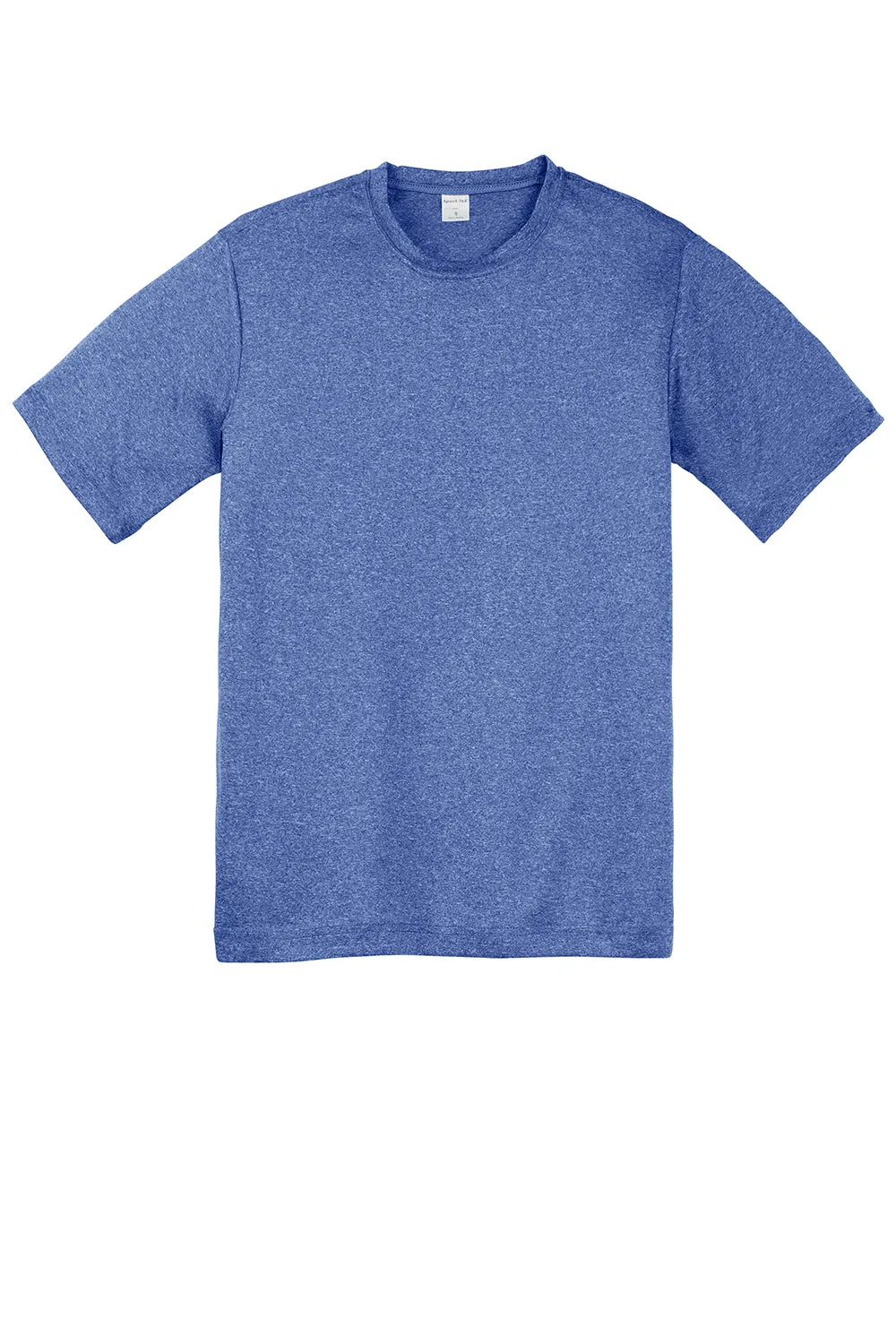 Sport-Tek Youth Contender Heather Feuchtigkeitstransportierendes Kurzarm-Crewneck-T-Shirt - Heather Echt Royalblau