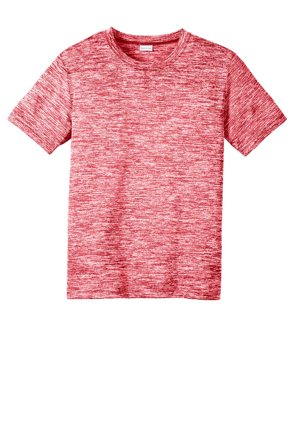 Sport-Tek Jugendliche Elektrisch Heather Feuchtigkeitstransportierendes Kurzarm-Crewneck-T-Shirt - Tiefrot Elektrisch - Ausverkauf