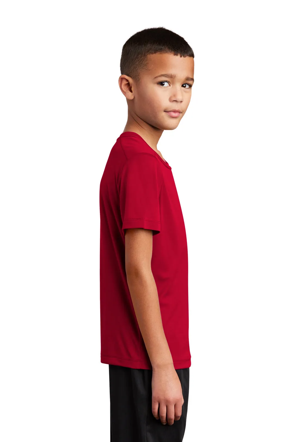 Sport-Tek Youth Feuchtigkeitstransportierendes Kurzarm-T-Shirt mit Rundhalsausschnitt - Echtes Rot