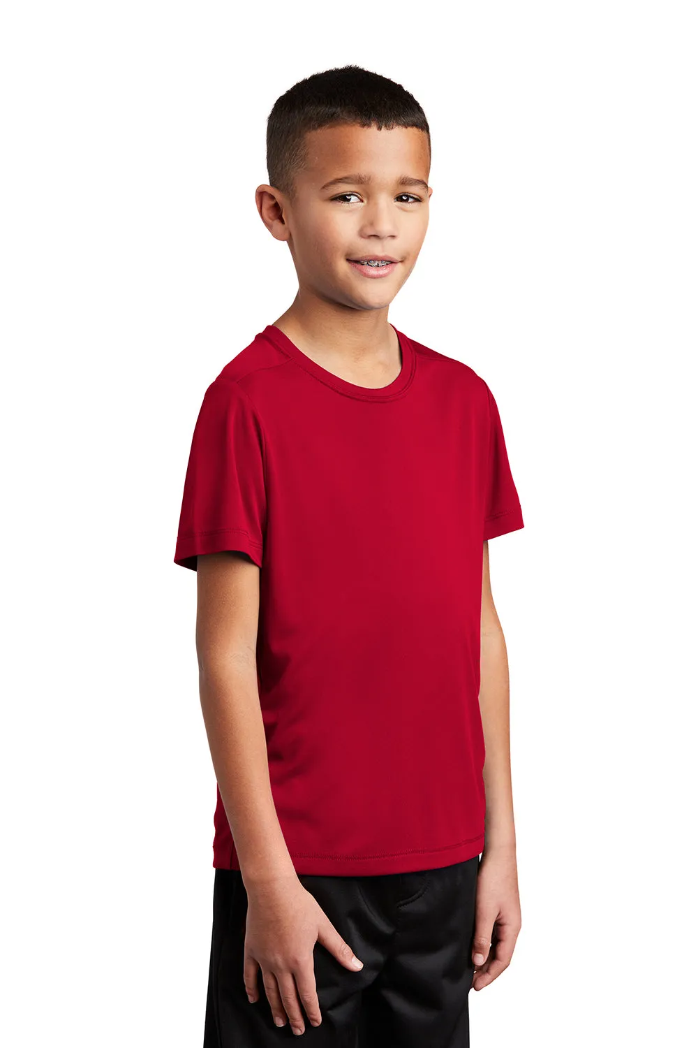 Sport-Tek Youth Feuchtigkeitstransportierendes Kurzarm-T-Shirt mit Rundhalsausschnitt - Echtes Rot