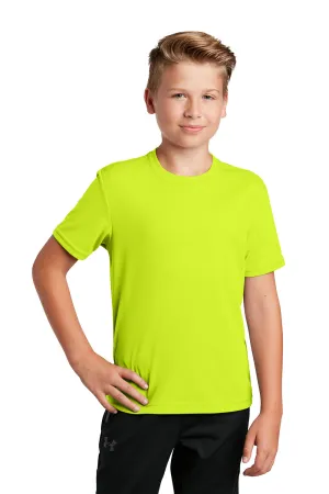 Sport-Tek Youth RacerMesh Feuchtigkeitstransportierendes Kurzarm-Crewneck-T-Shirt - Neon Gelb - Ausverkauf