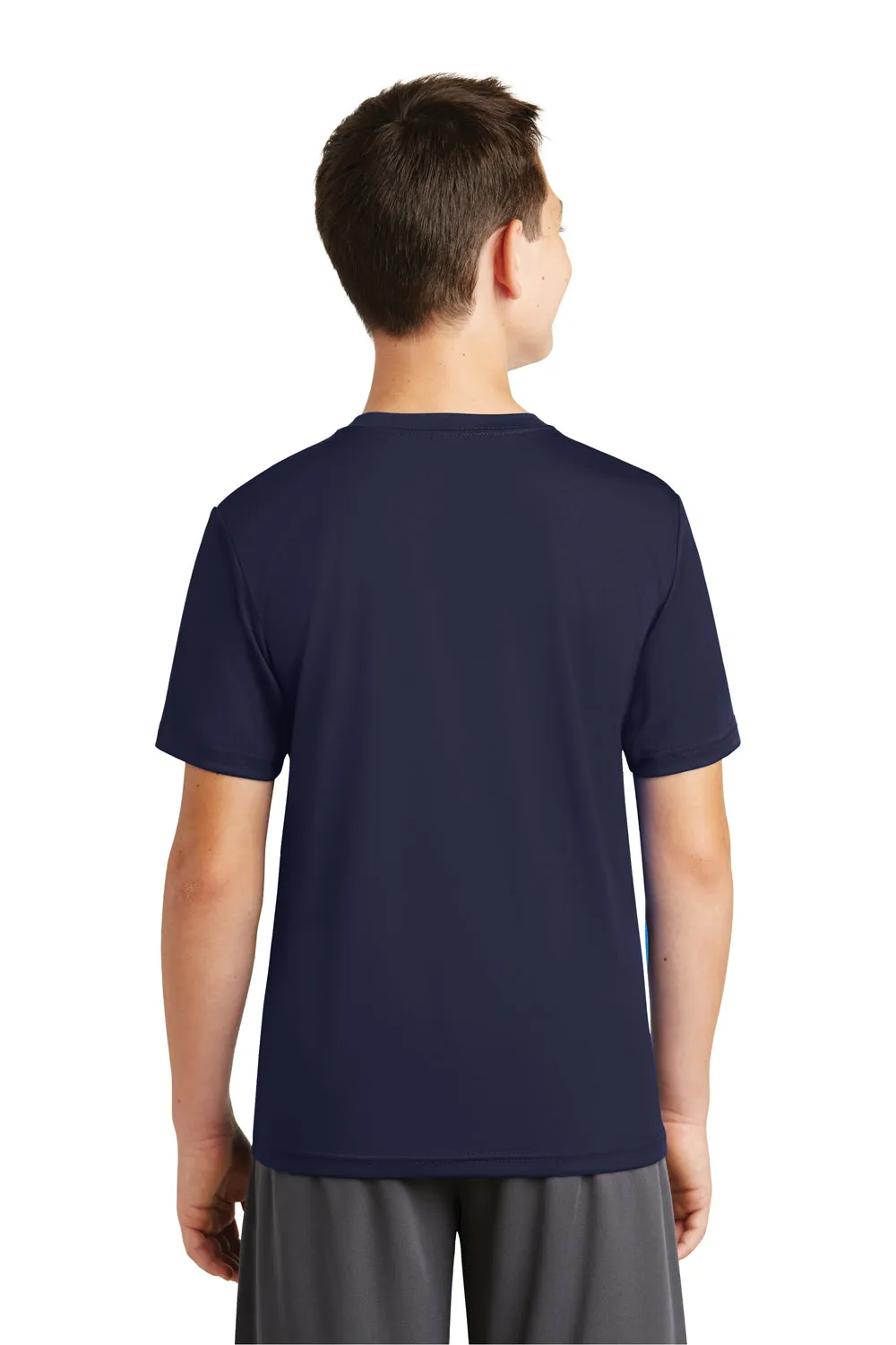 Sport-Tek Youth Tough Feuchtigkeitstransportierendes Kurzarm-Crewneck-T-Shirt - Echt Marineblau - Ausverkauf