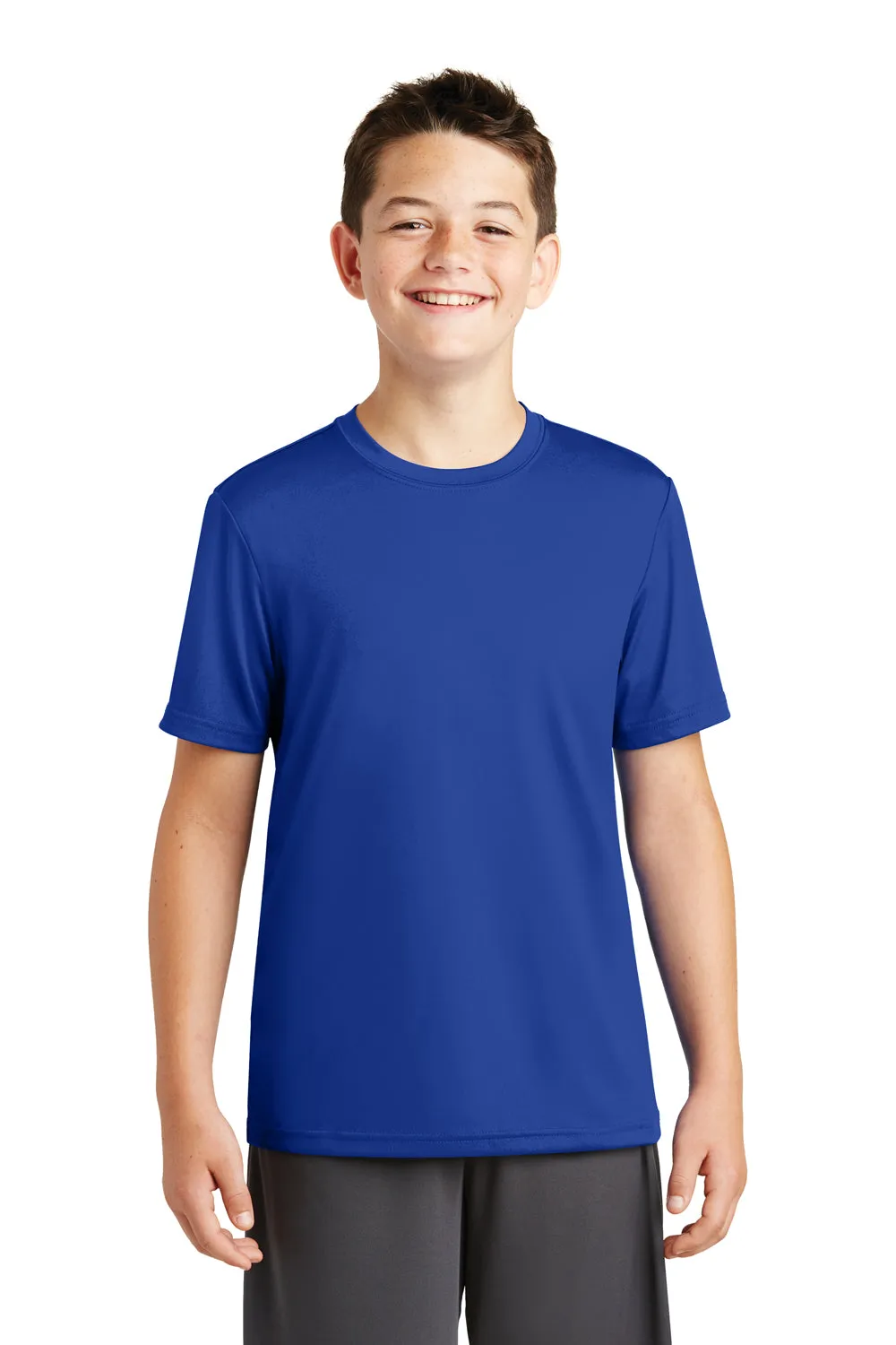 Sport-Tek Youth Tough Feuchtigkeitstransportierendes Kurzarm-Crewneck-T-Shirt - Echtes Königsblau - Ausverkauf