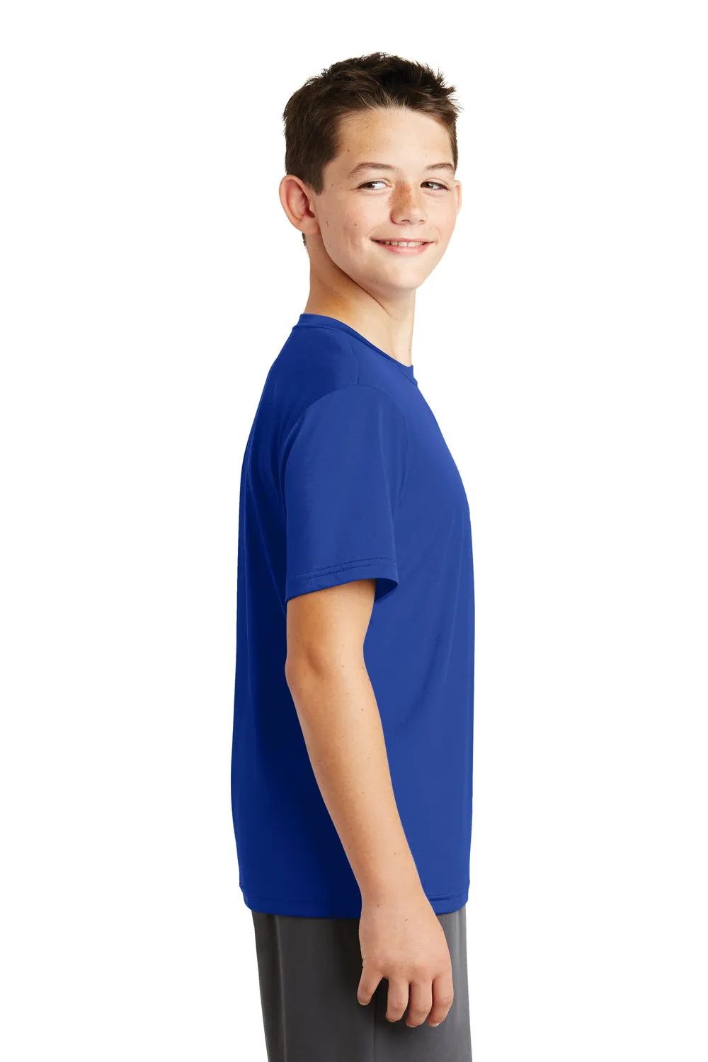 Sport-Tek Youth Tough Feuchtigkeitstransportierendes Kurzarm-Crewneck-T-Shirt - Echtes Königsblau - Ausverkauf