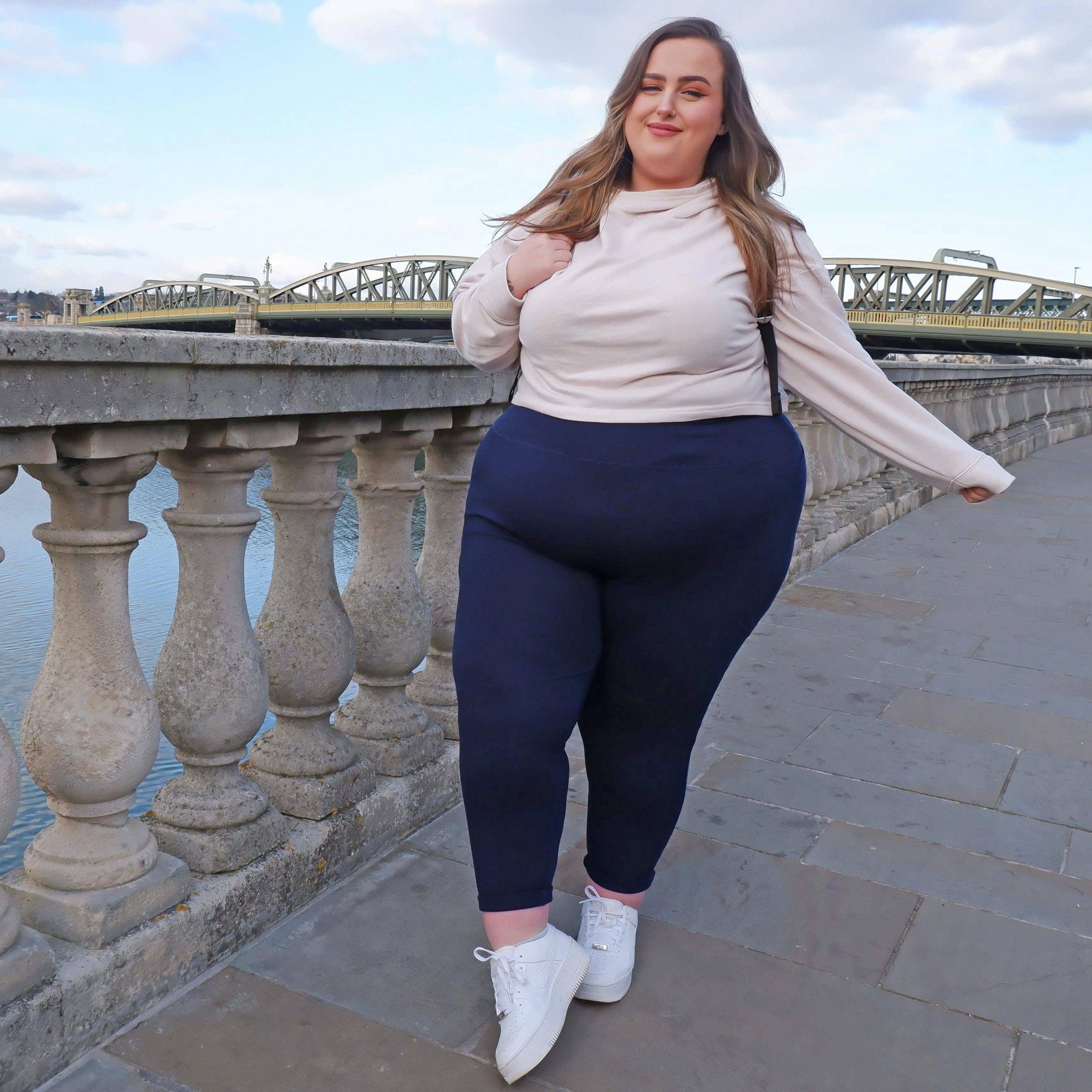 Squat Proof Kurze Leggings - Marineblau