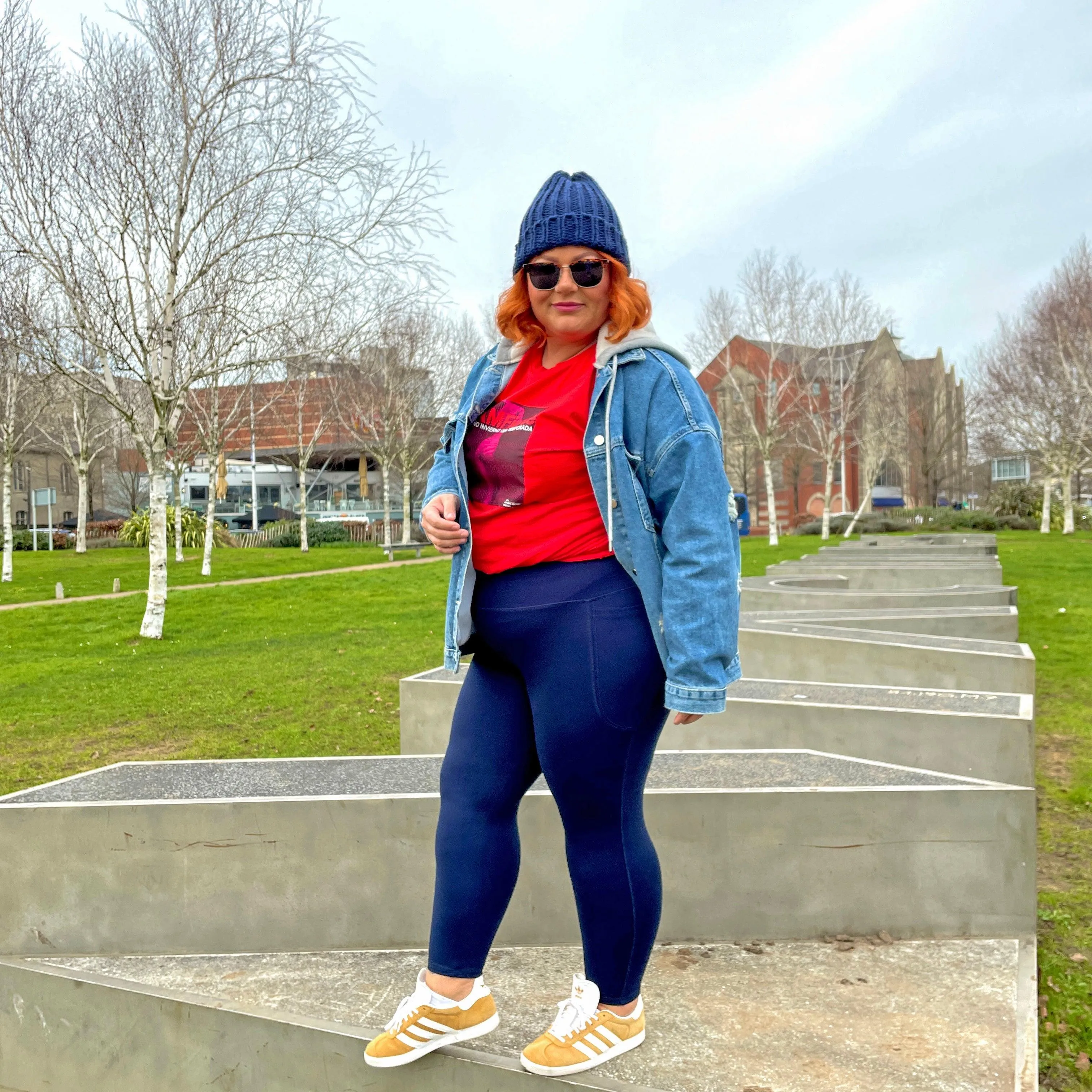 Squat Proof Kurze Leggings - Marineblau