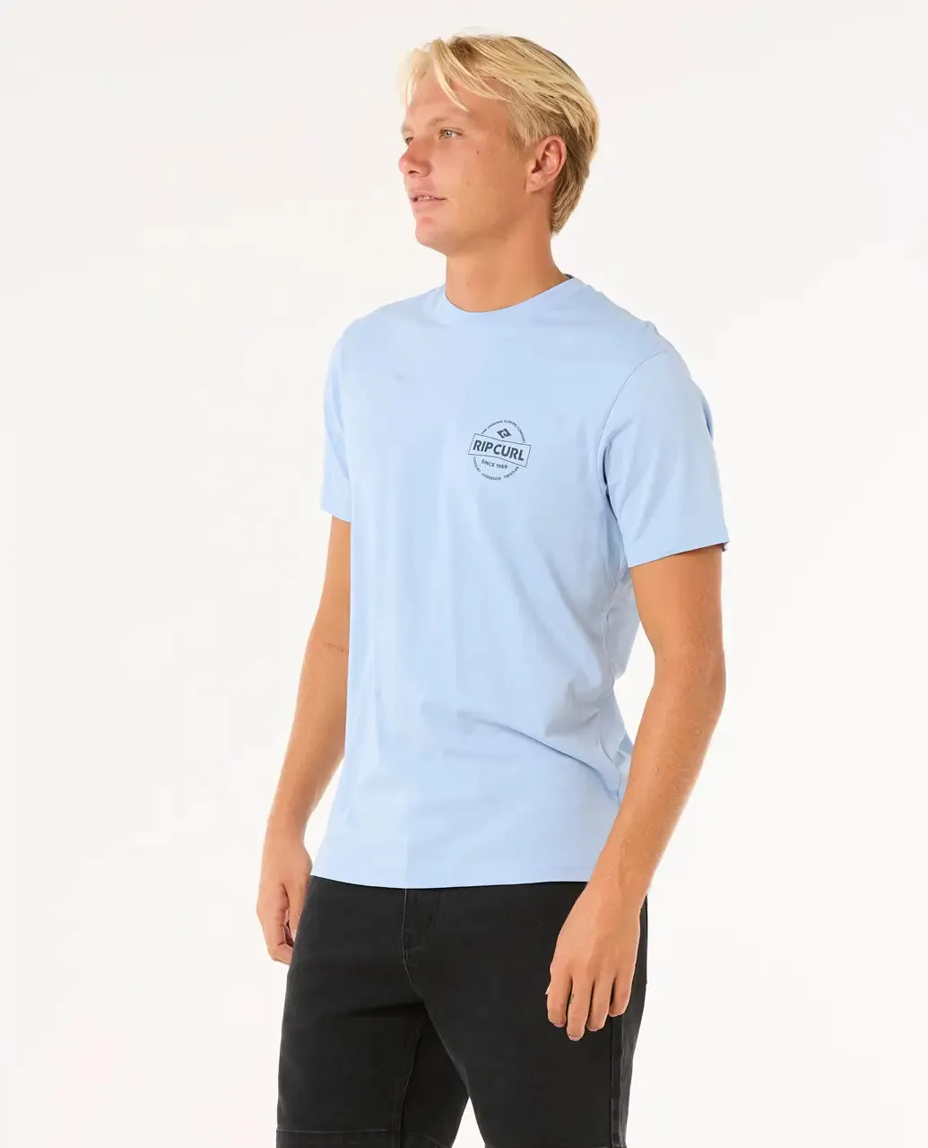 Basic T-Shirt in Eisblau
