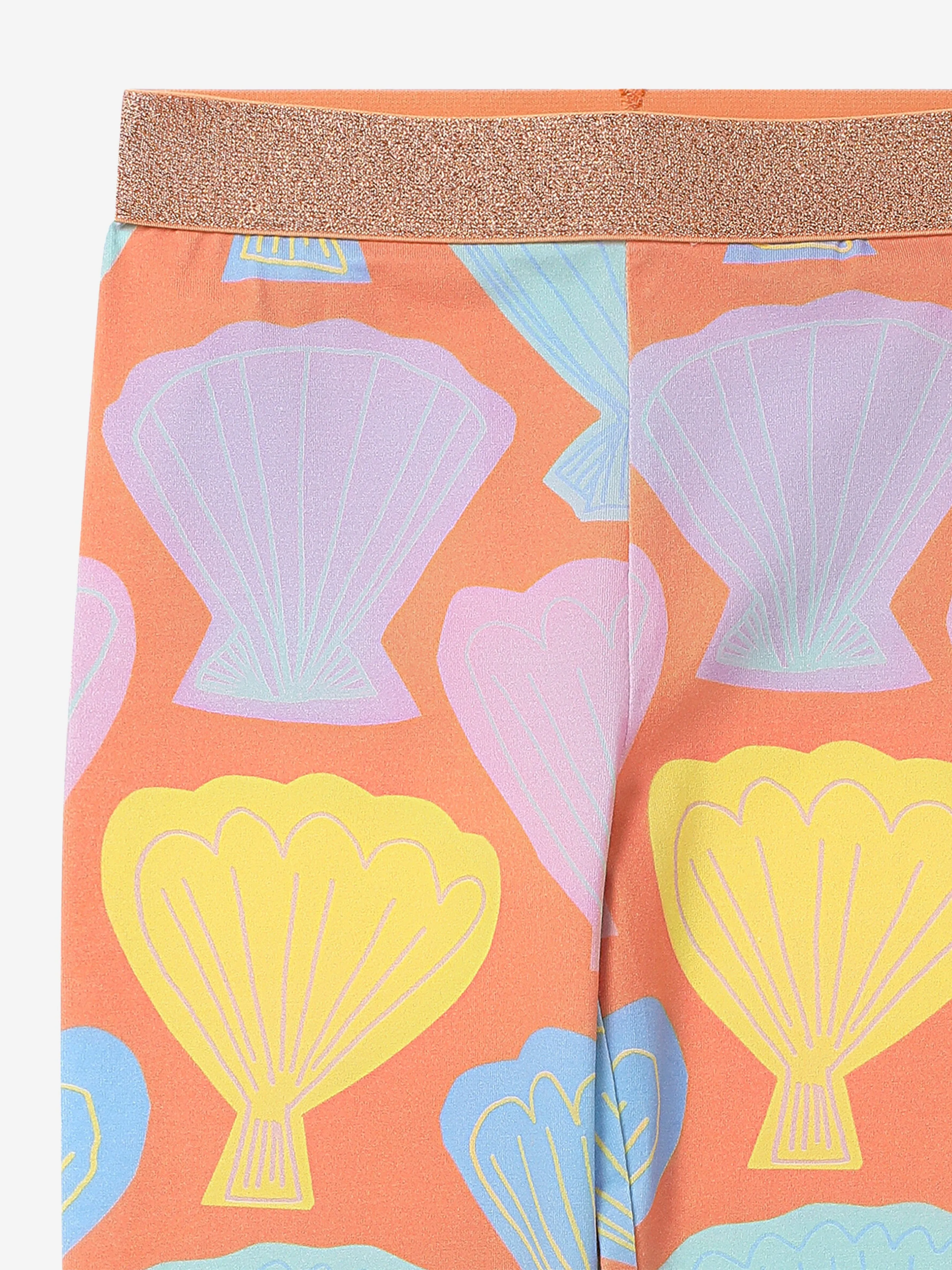 Stella McCartney Mädchen Muschel-Druck Leggings in Orange