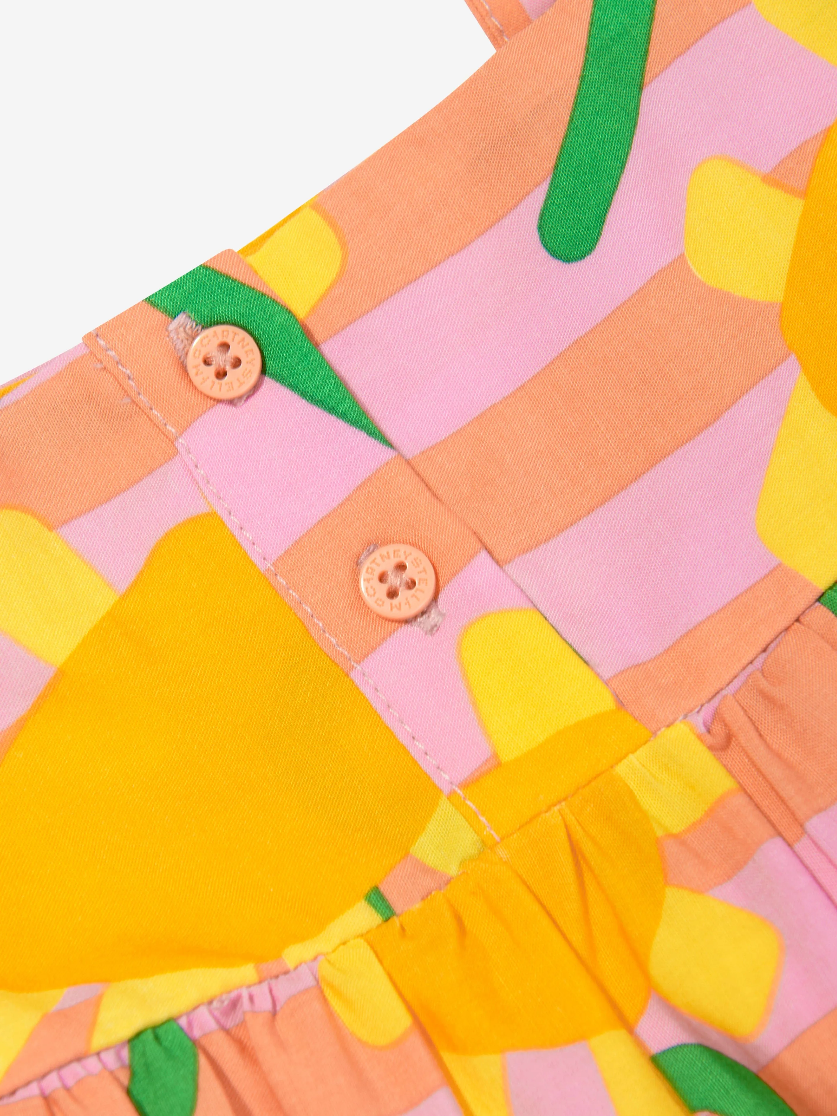 Stella McCartney Mädchen Gestreiftes Blumenkleid in Mehrfarbig
