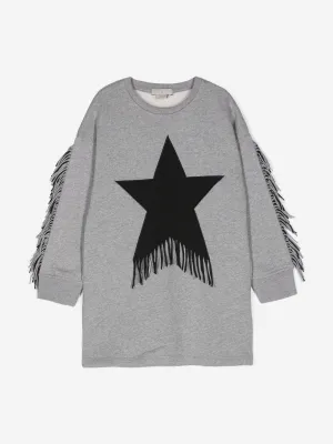 Stella McCartney Mädchen Quasten Stern Strickkleid in Grau