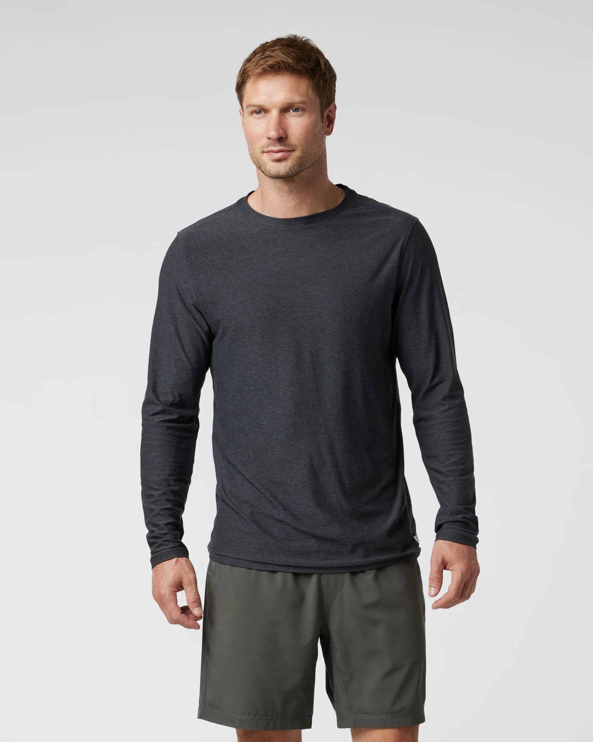 Strato Tech Langarm-T-Shirt in Grau Meliert