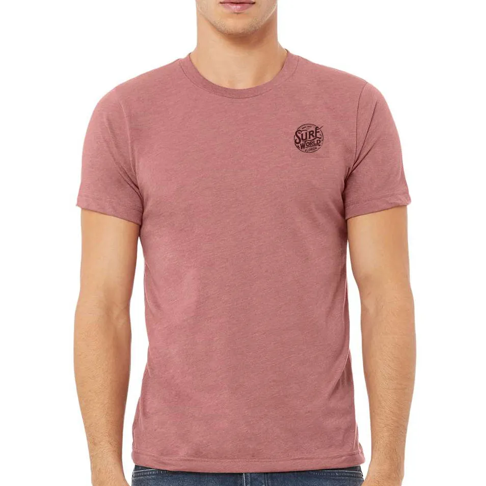 Surf World Palms and Boards T-Shirt - Mauve Meliert