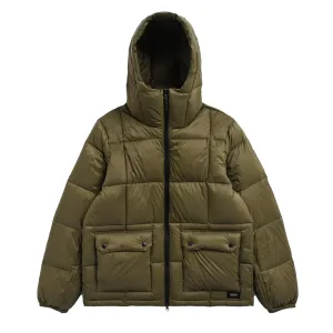 Taion Volumen Kapuzen-Daunenjacke Olive