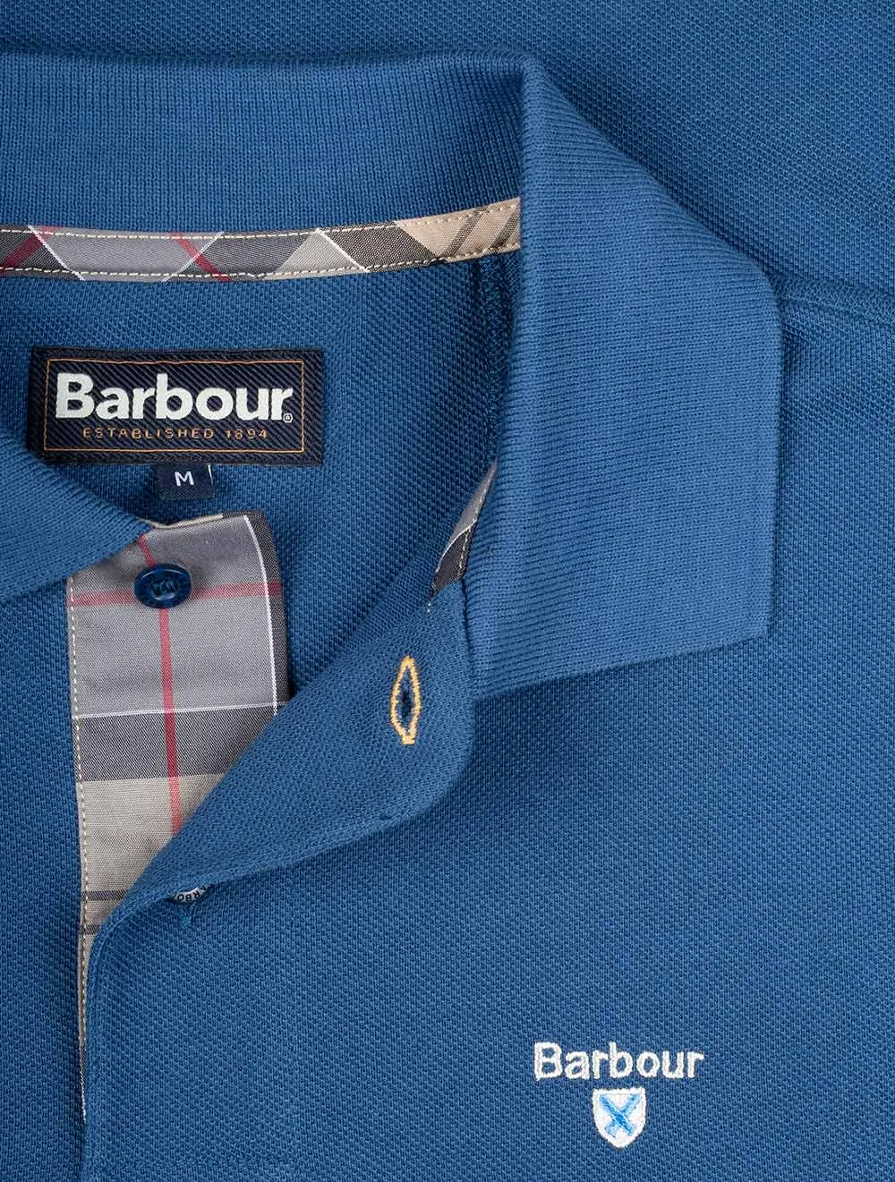 Kariertes Baumwoll-Polohemd Dunkelblau