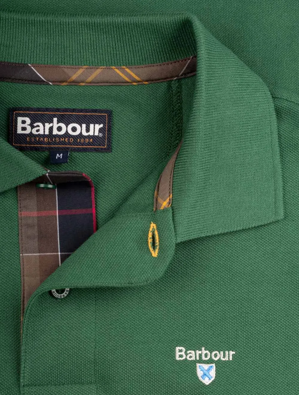 Karo-Baumwoll-Polohemd Olive