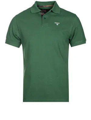 Karo-Baumwoll-Polohemd Olive