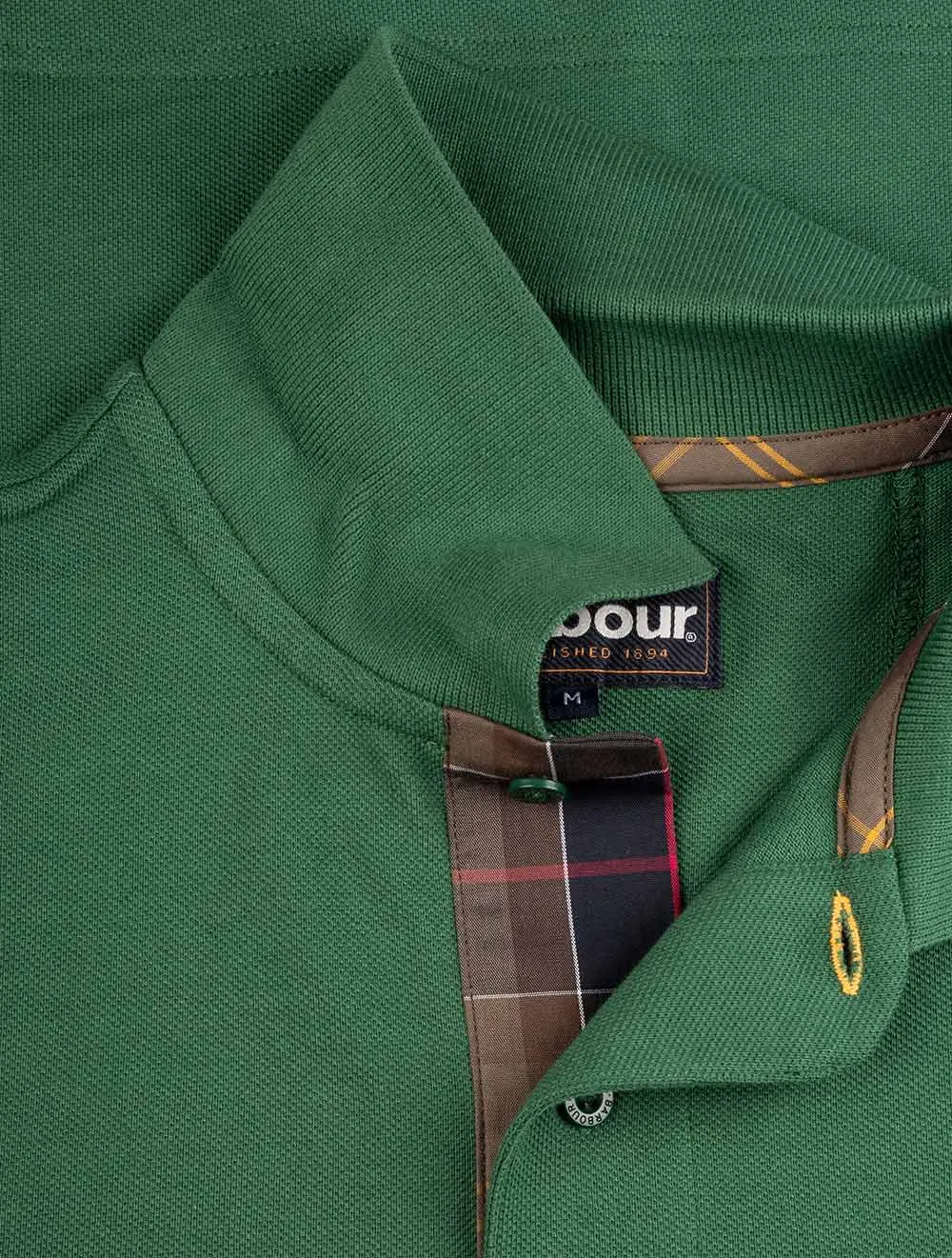 Karo-Baumwoll-Polohemd Olive