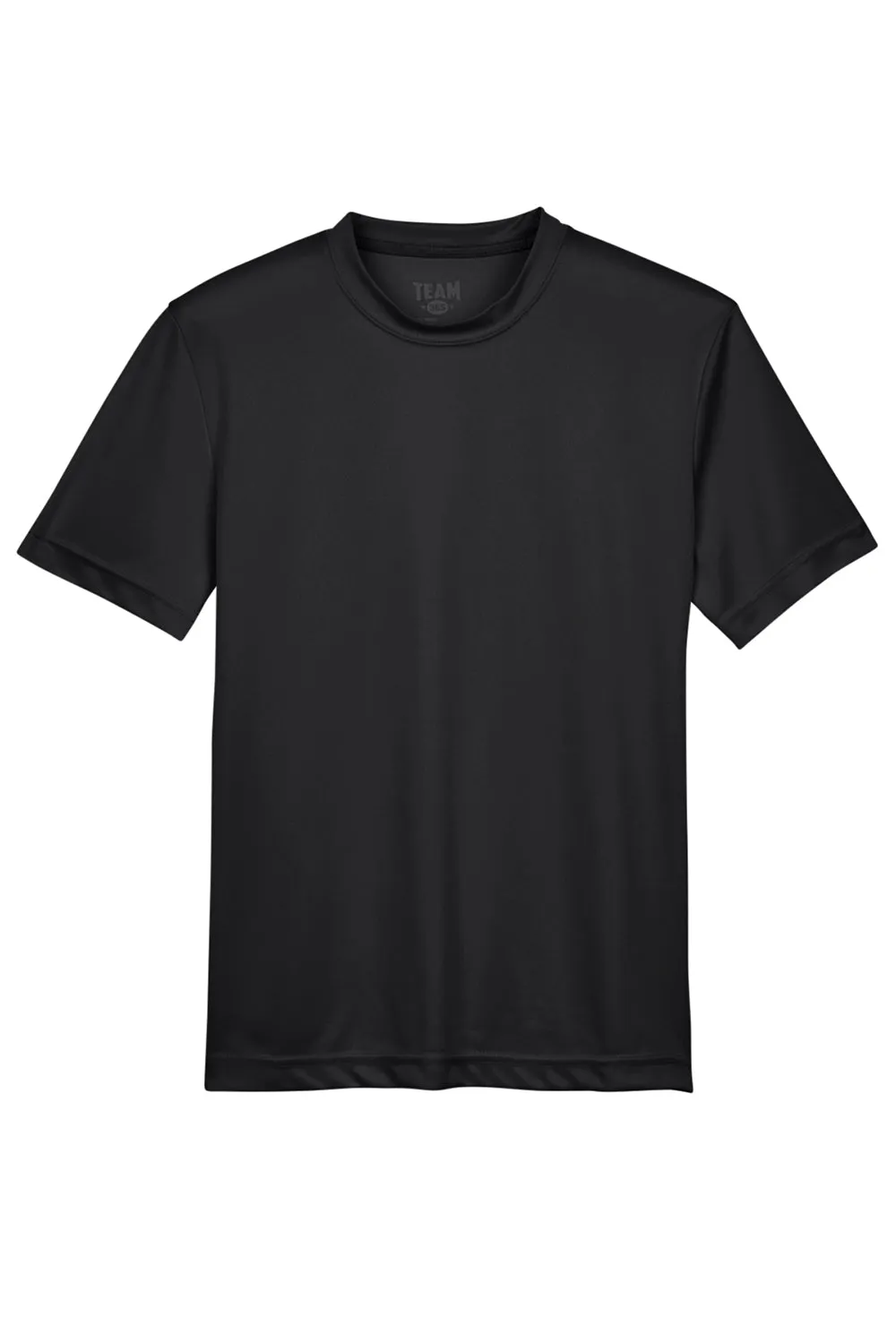 Team 365 Youth Zone Performance Feuchtigkeitstransportierendes Kurzarm-Crewneck-T-Shirt - Schwarz