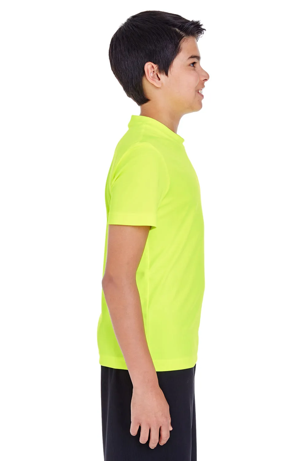 Team 365 Youth Zone Performance Feuchtigkeitstransportierendes Kurzarm-Crewneck-T-Shirt - Sicherheitsgelb