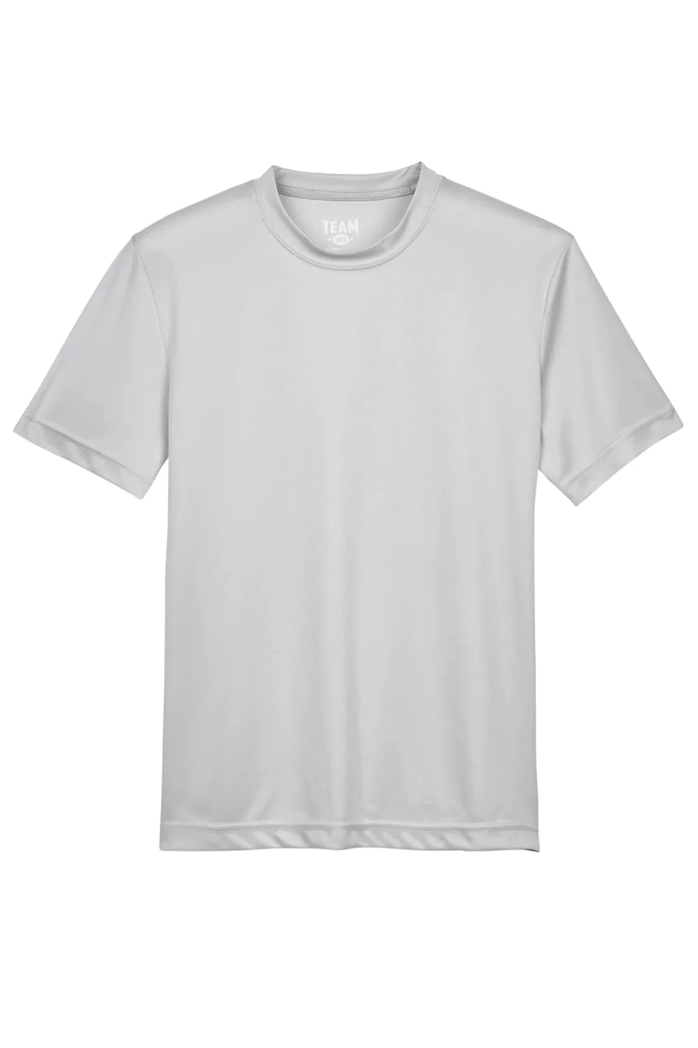 Team 365 Youth Zone Performance Feuchtigkeitstransportierendes Kurzarm-Crewneck-T-Shirt - Silbergrau
