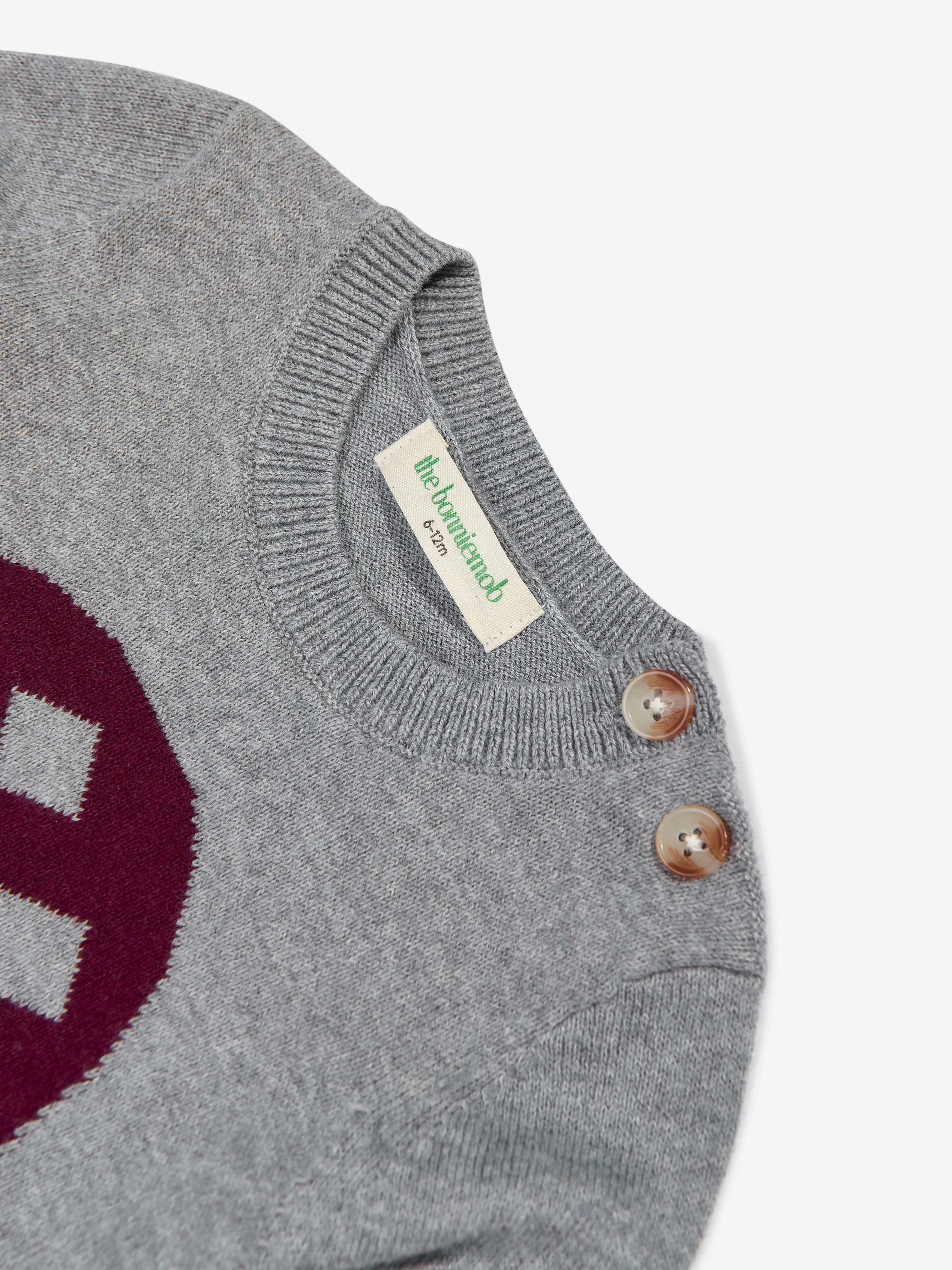 Der Bonnie Mob Baby Sparrow Pilz-Strickpullover in Grau