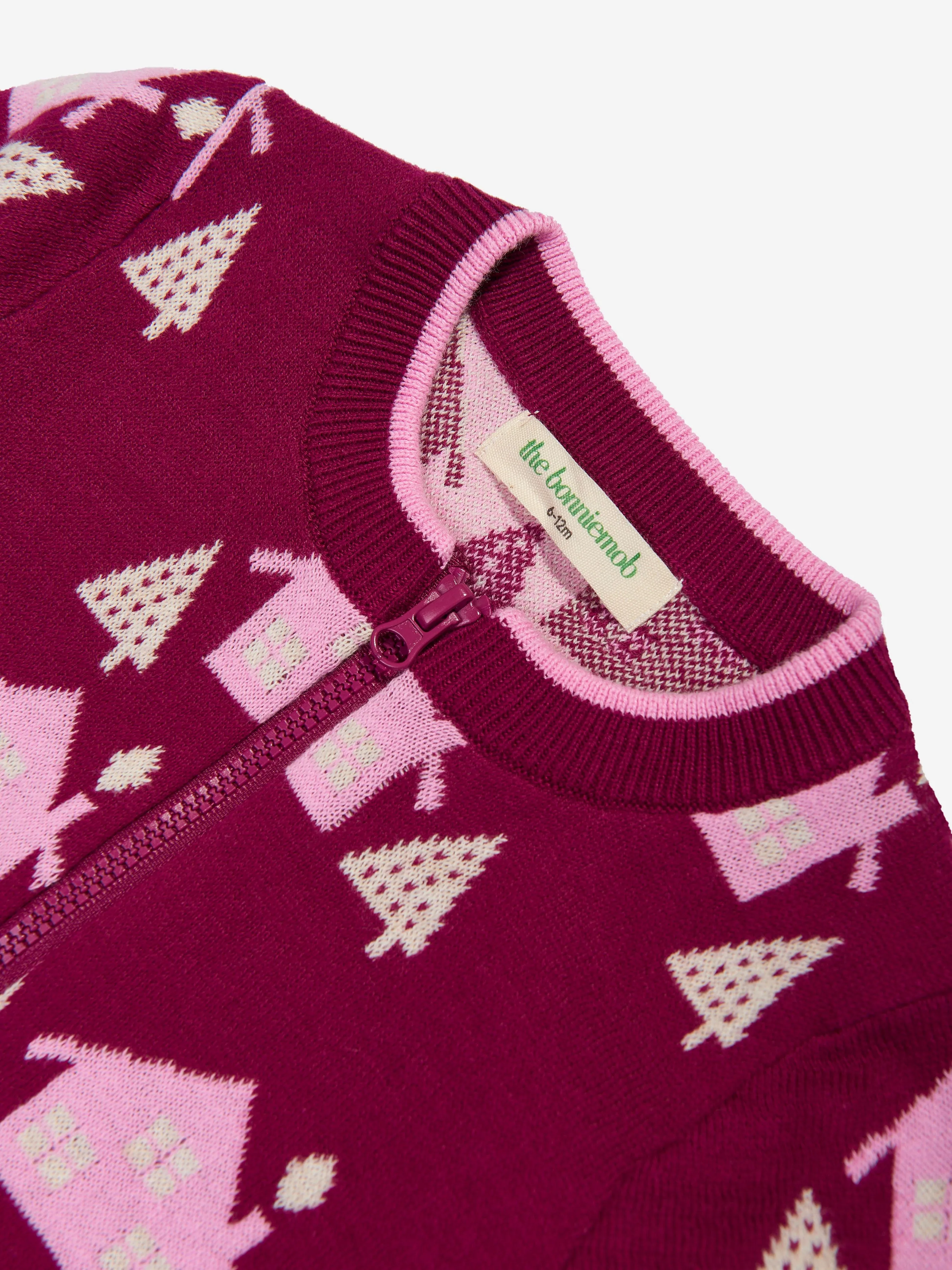 Der Bonnie Mob Girls Fir Cabin Strickcardigan in Lila