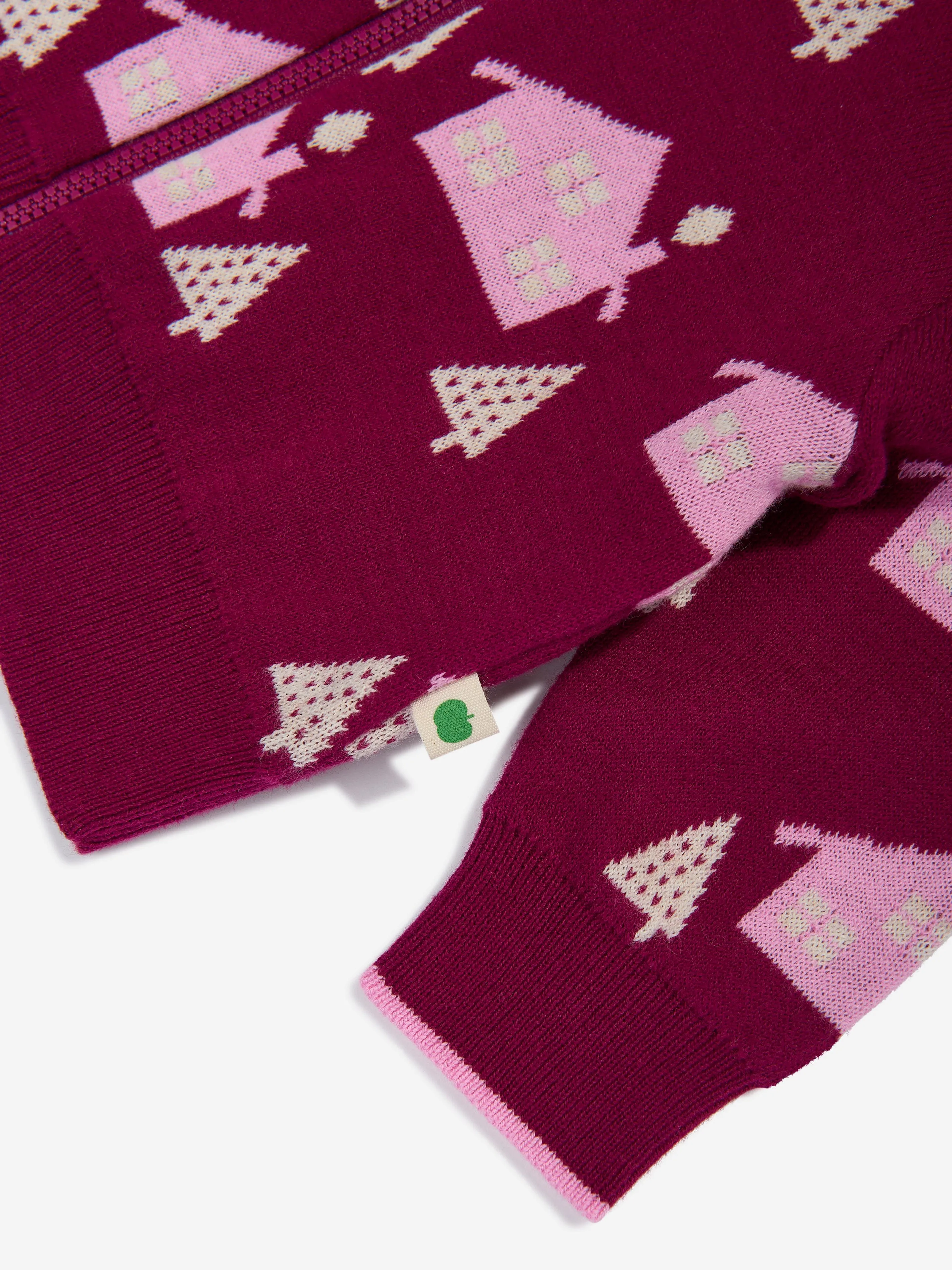 Der Bonnie Mob Girls Fir Cabin Strickcardigan in Lila