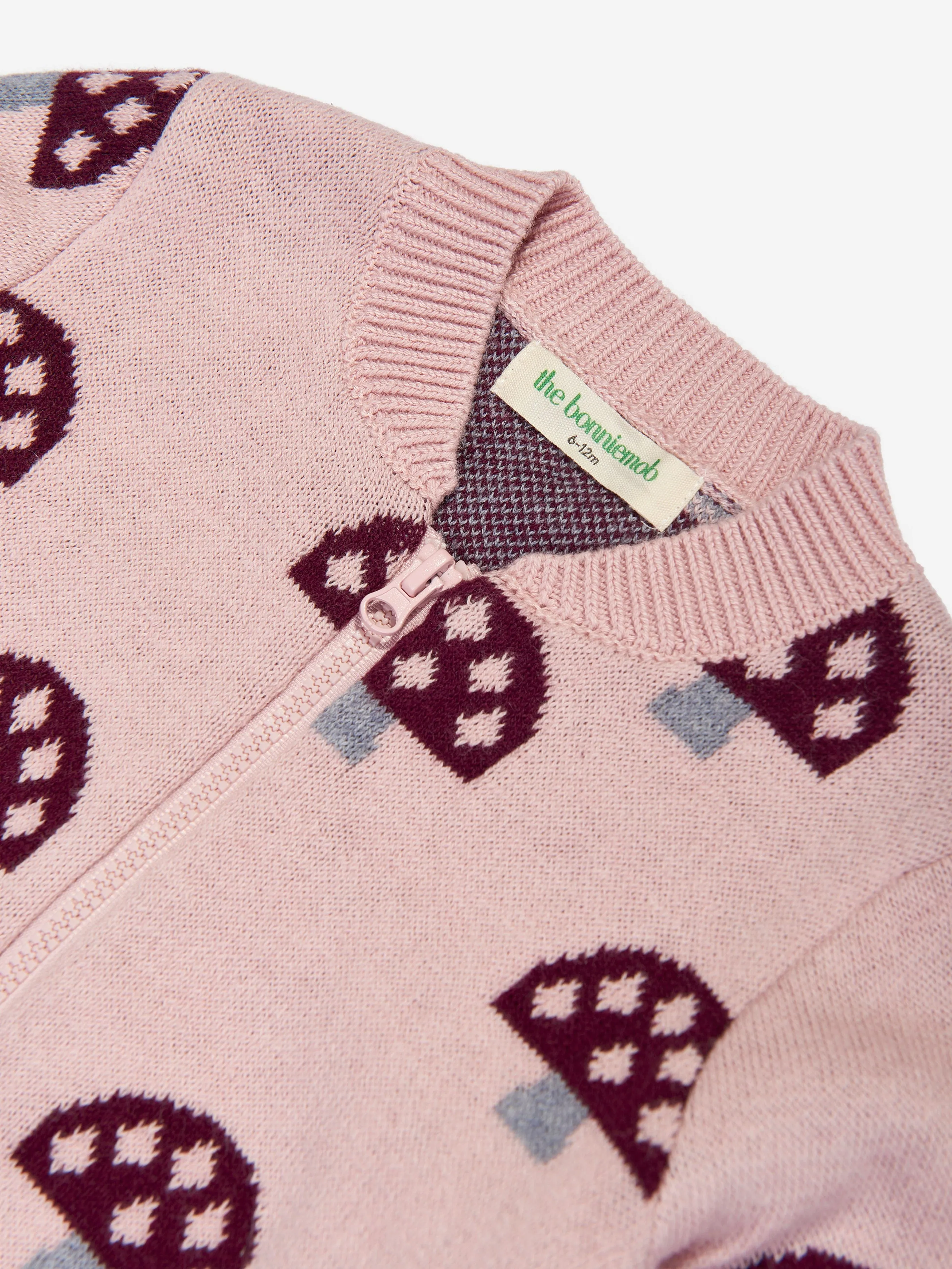 Der Bonnie Mob Girls Mushroom Strickcardigan in Rosa