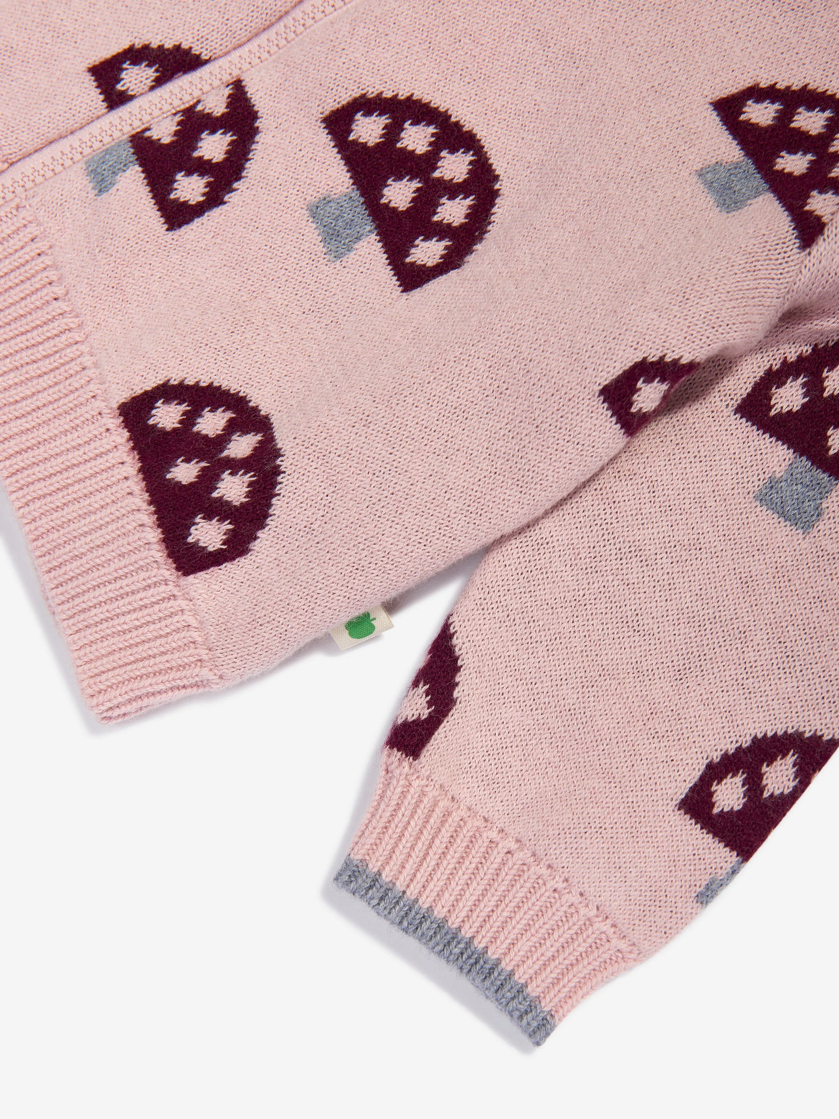 Der Bonnie Mob Girls Mushroom Strickcardigan in Rosa
