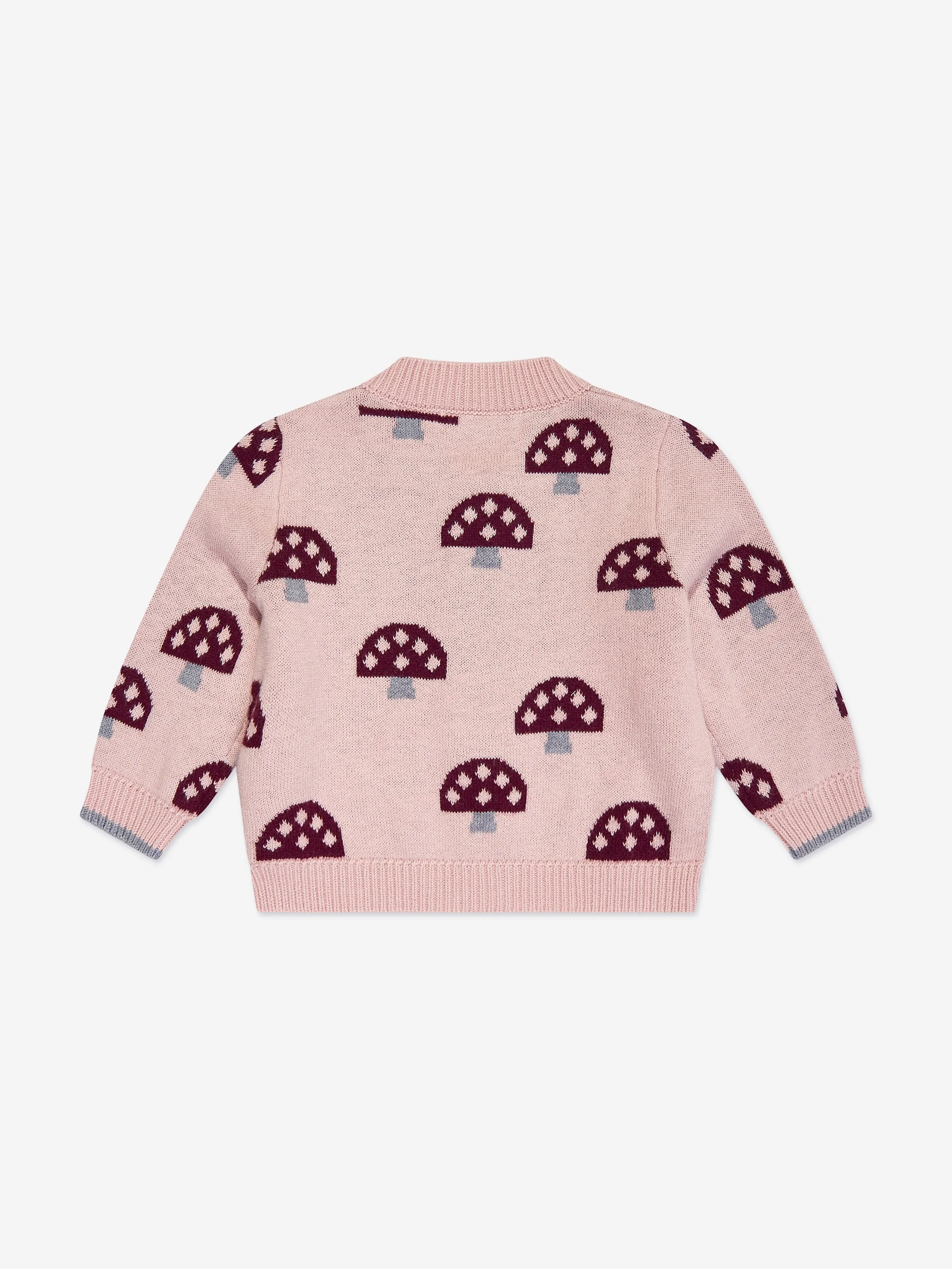 Der Bonnie Mob Girls Mushroom Strickcardigan in Rosa