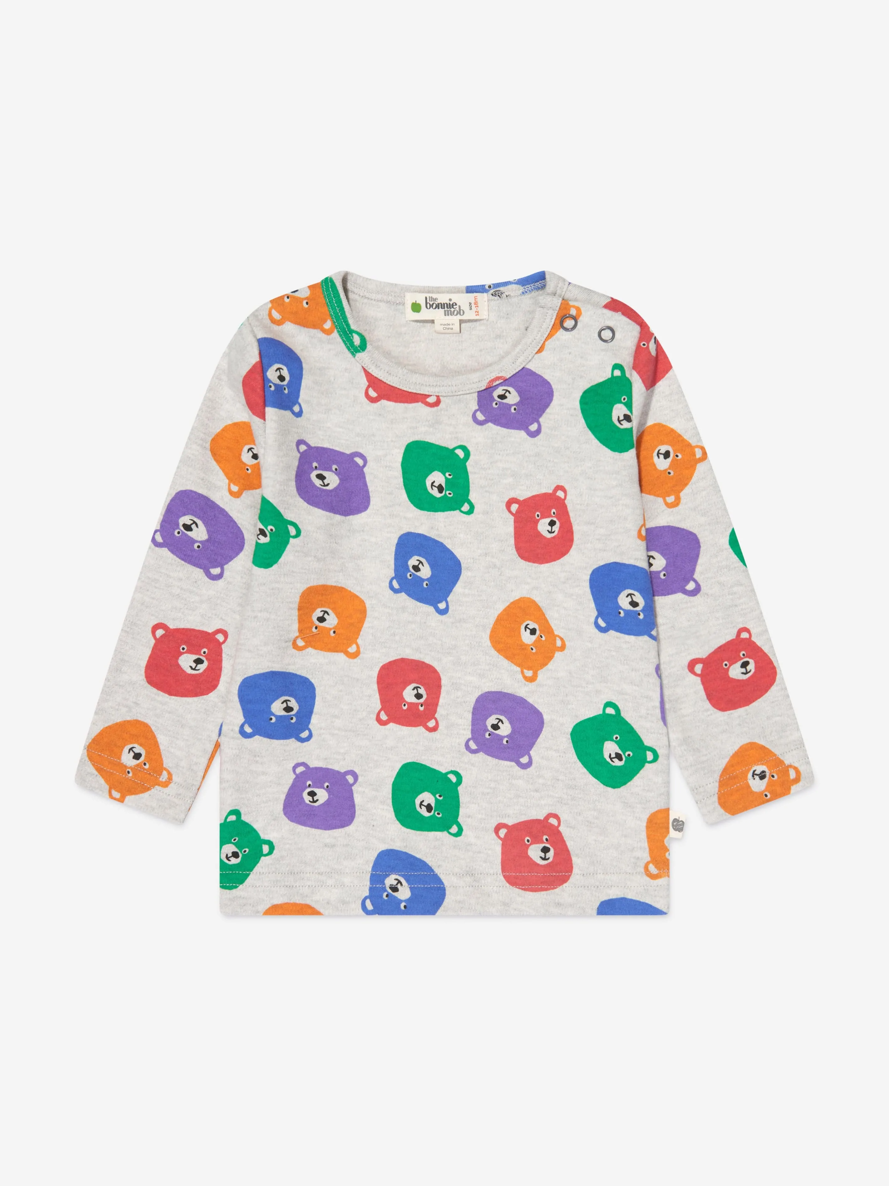 The Bonnie Mob Kids Langarm Bären T-Shirt in Mehrfarben