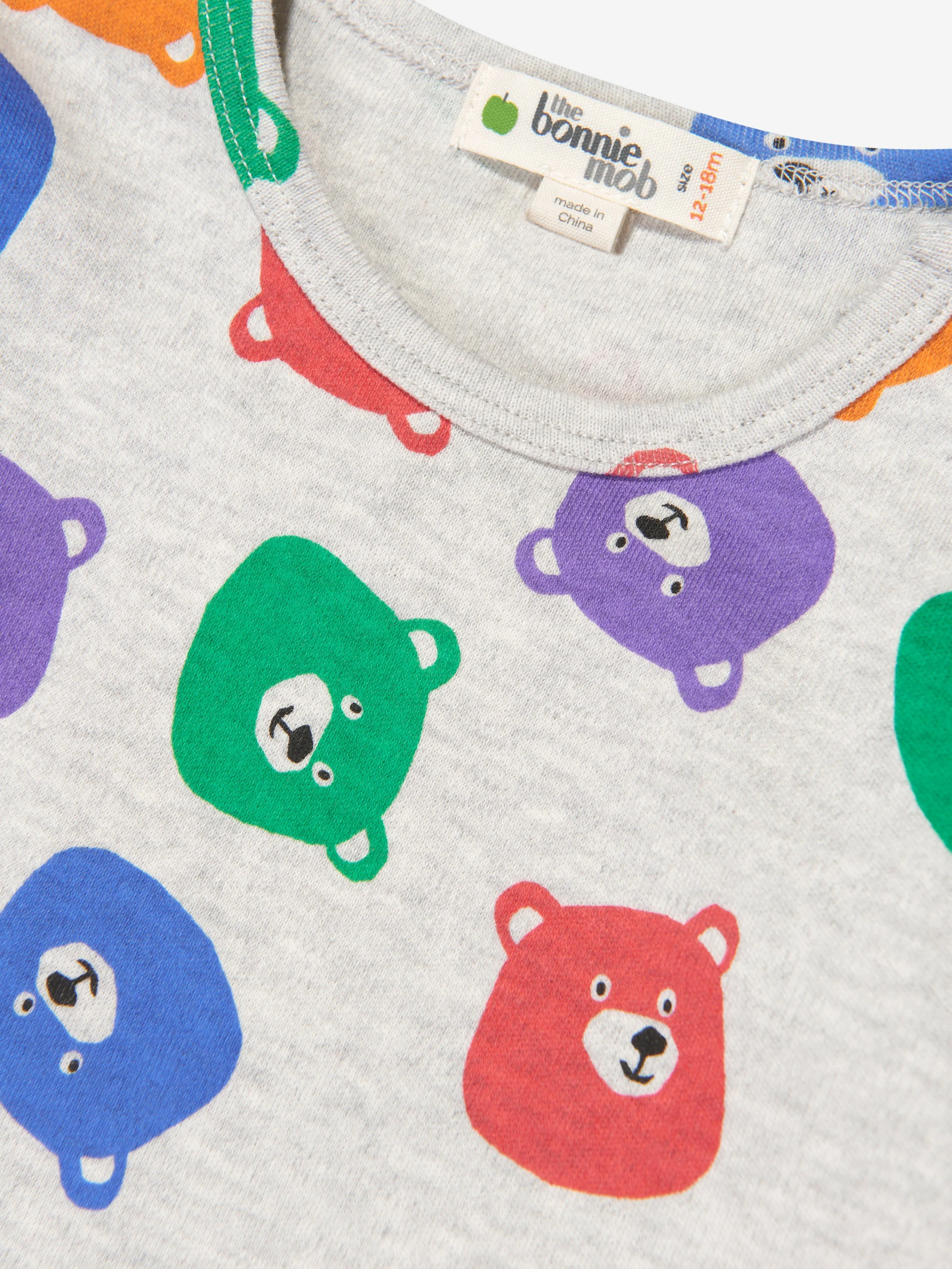 The Bonnie Mob Kids Langarm Bären T-Shirt in Mehrfarben
