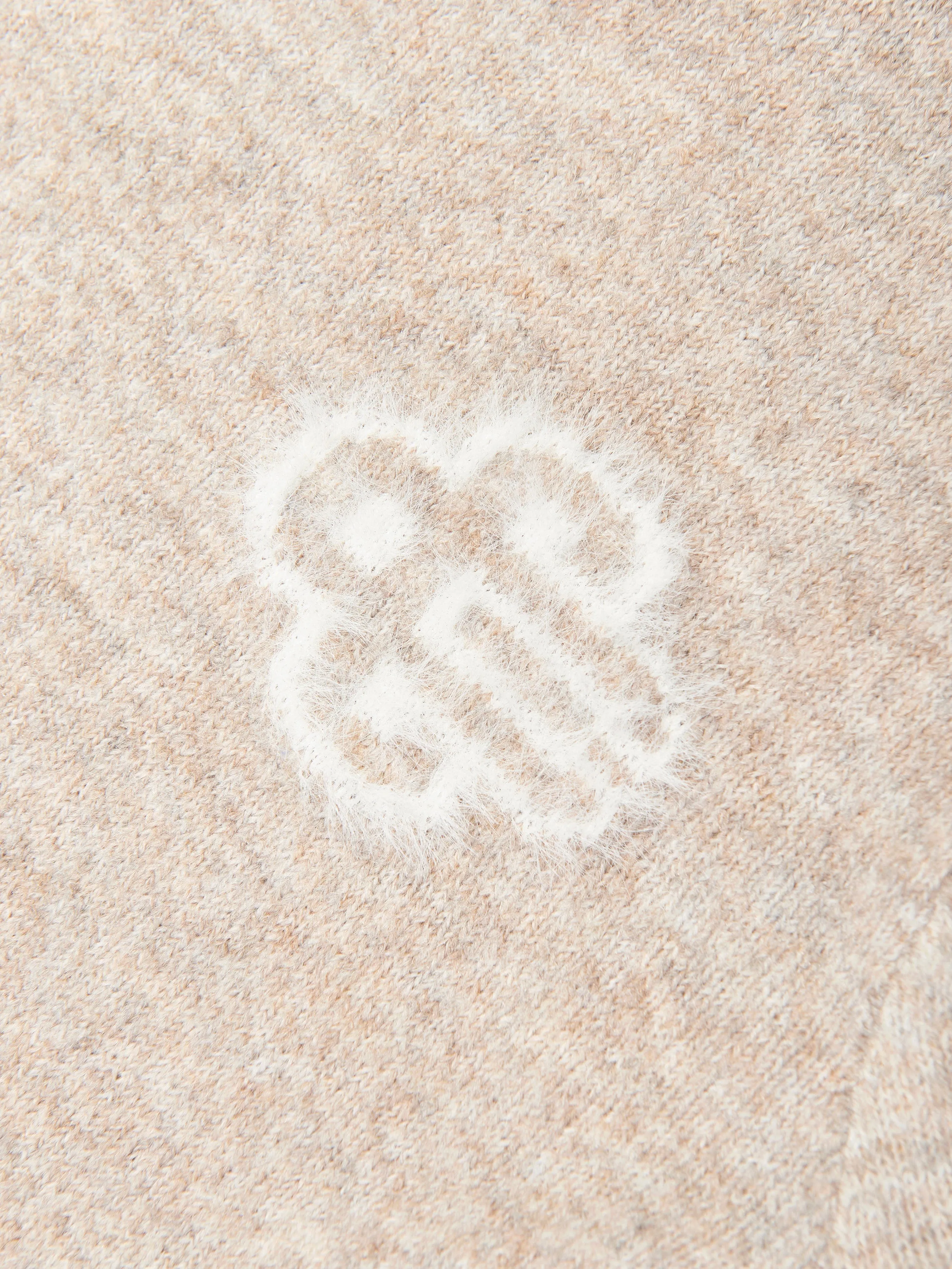 The Couture Club Kids Flauschiger Strickpullover mit Emblem in Beige