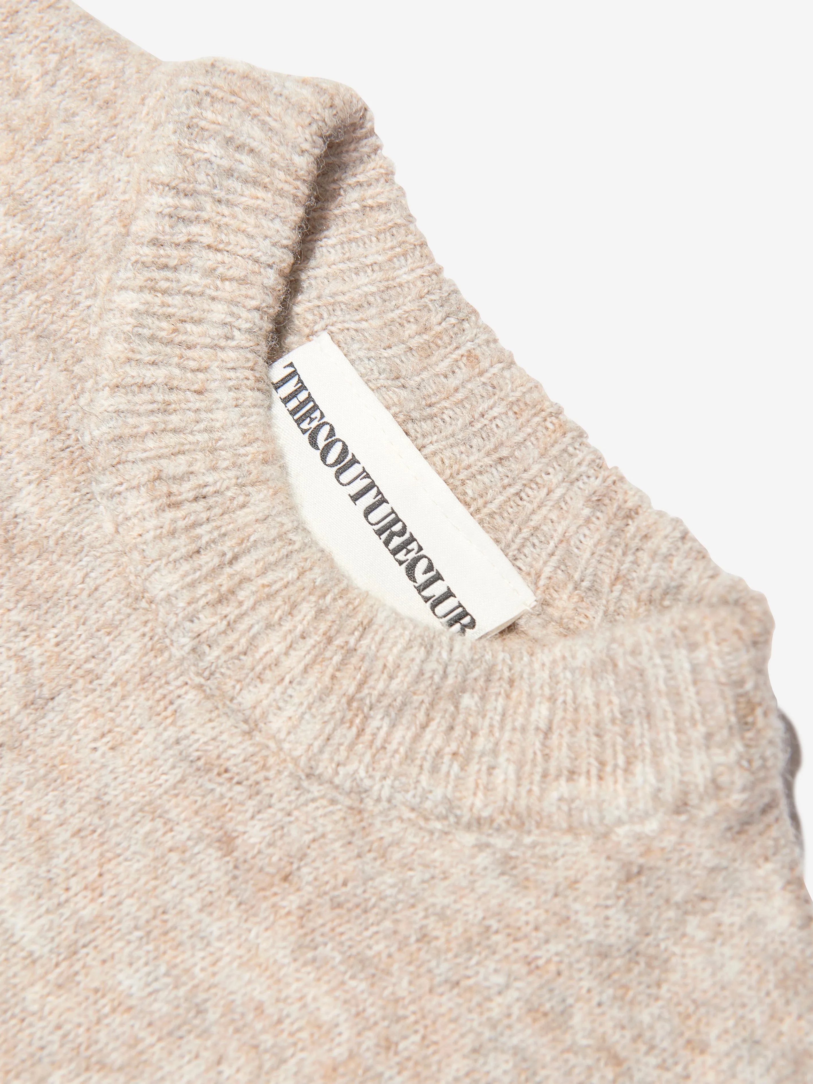 The Couture Club Kids Flauschiger Strickpullover mit Emblem in Beige