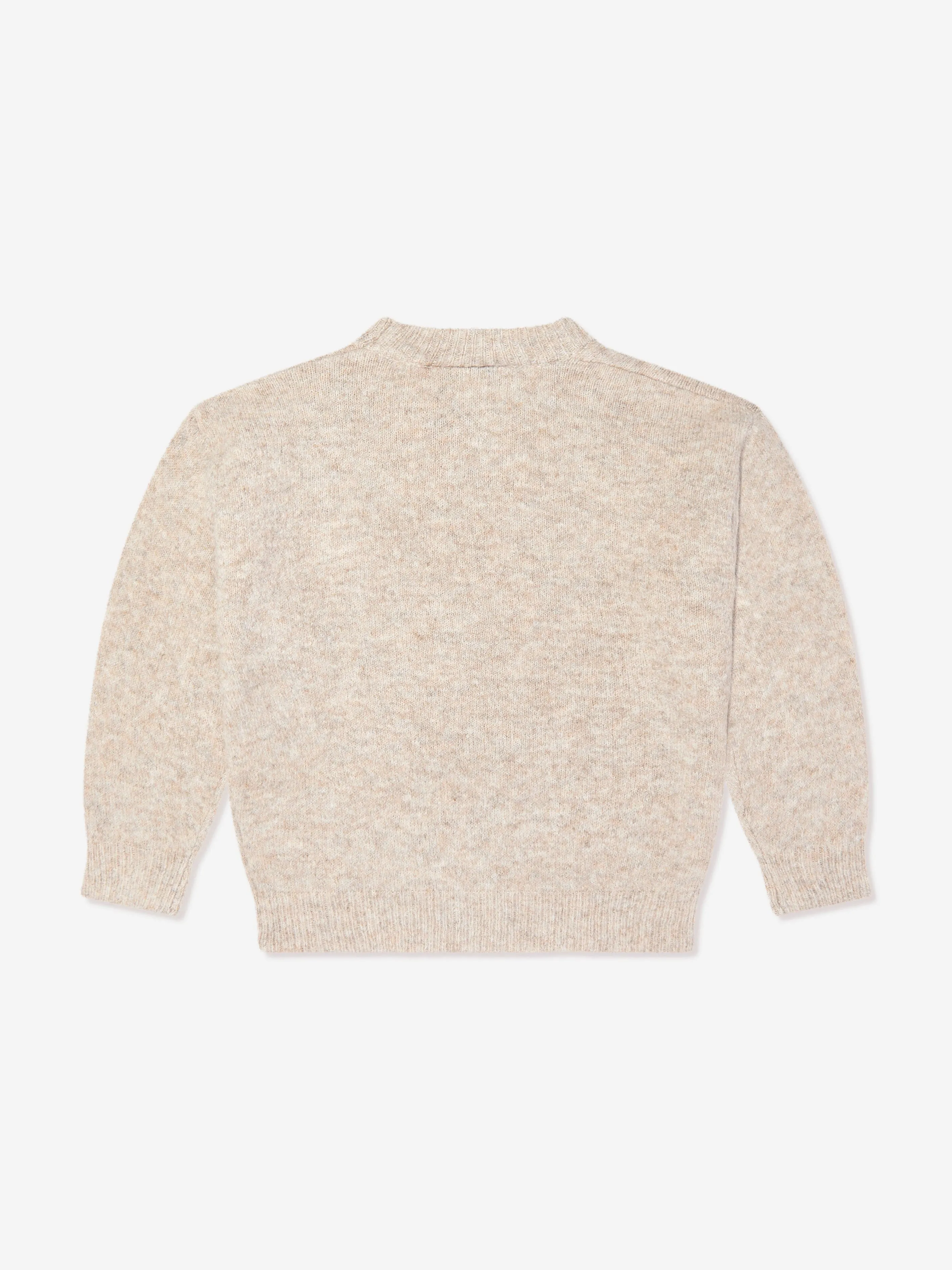 The Couture Club Kids Flauschiger Strickpullover mit Emblem in Beige