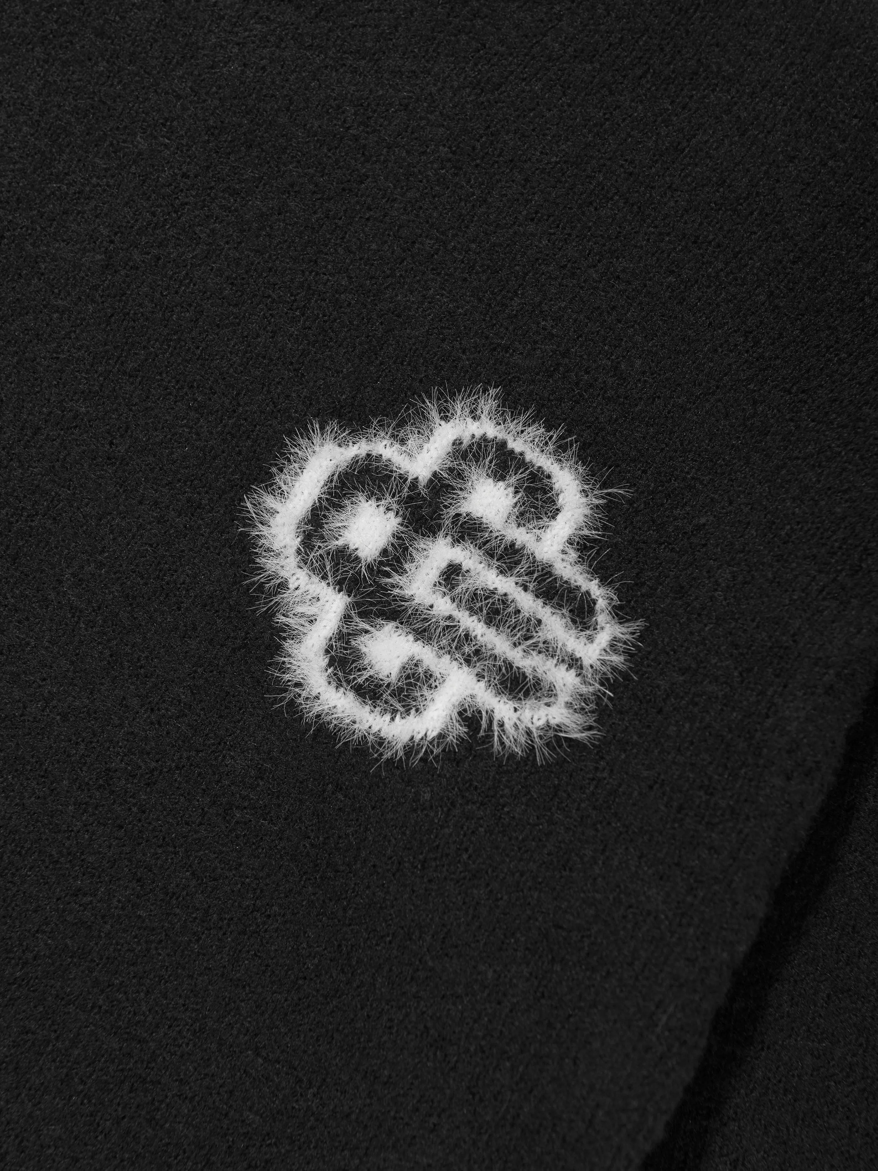 The Couture Club Kids Flauschiger Strickpullover mit Logo in Schwarz