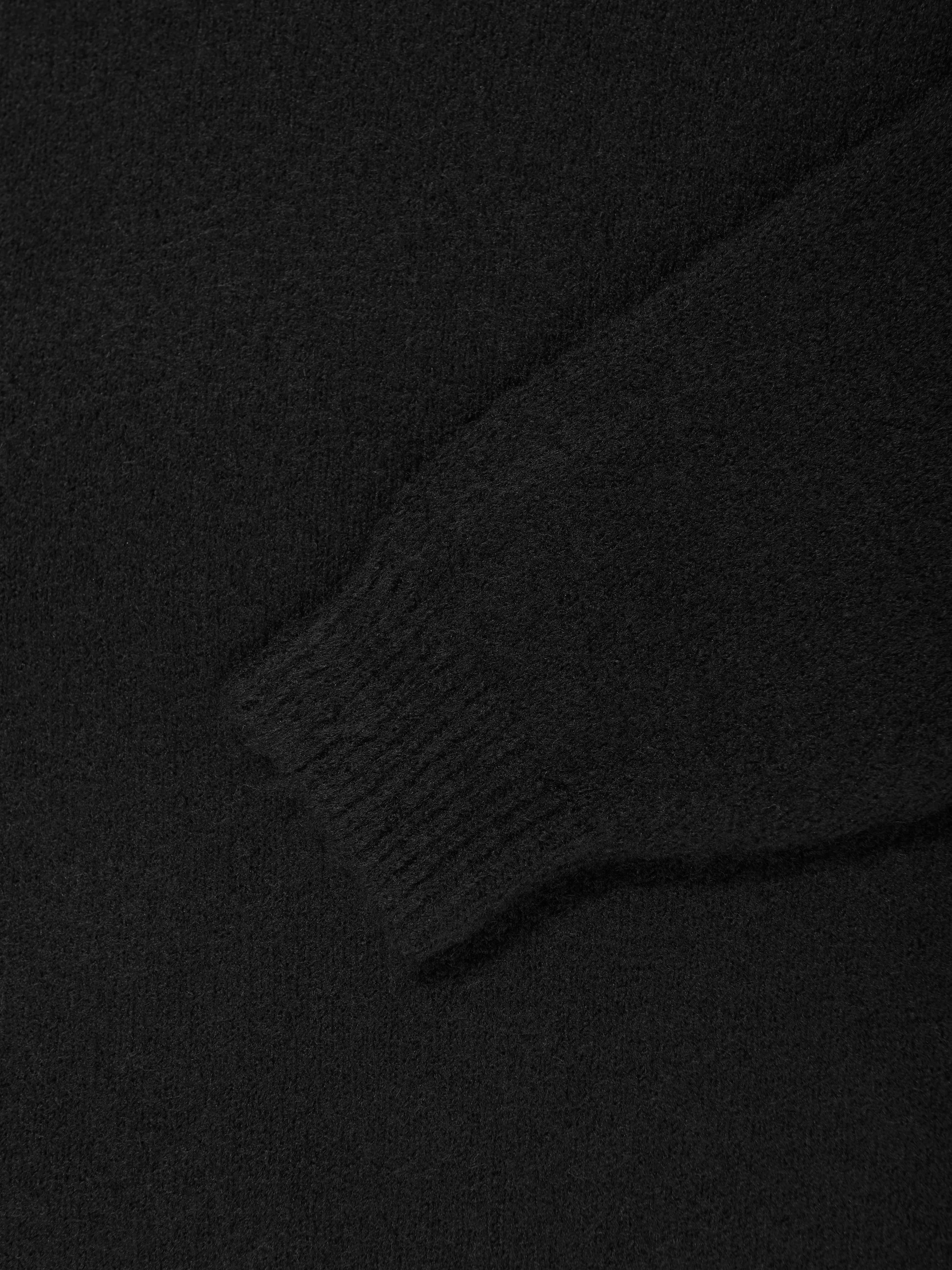 The Couture Club Kids Flauschiger Strickpullover mit Logo in Schwarz