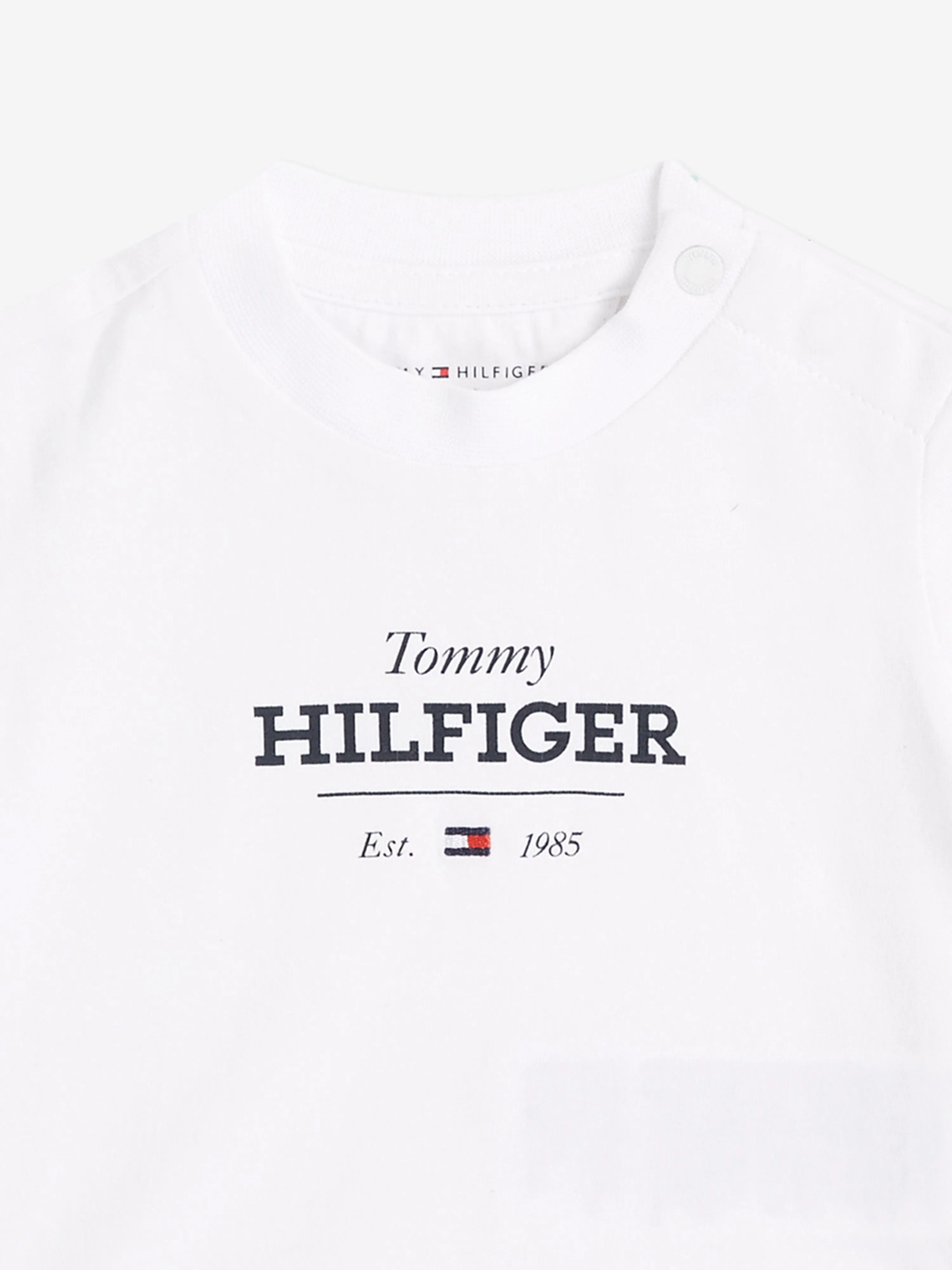 Tommy Hilfiger Baby Monotype 1985 Logo T-Shirt in Weiß