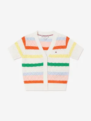 Tommy Hilfiger Mädchen Gestreikte Häkelcardigan in Mehrfarben