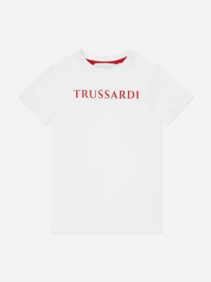 Trussardi Kids Ankis Logo T-Shirt in Weiß