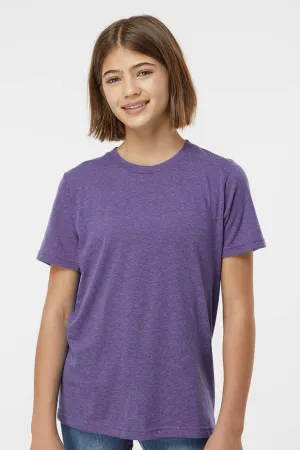Tultex Jugendliche Poly-Rich Kurzarm Rundhals T-Shirt - Heather Lila